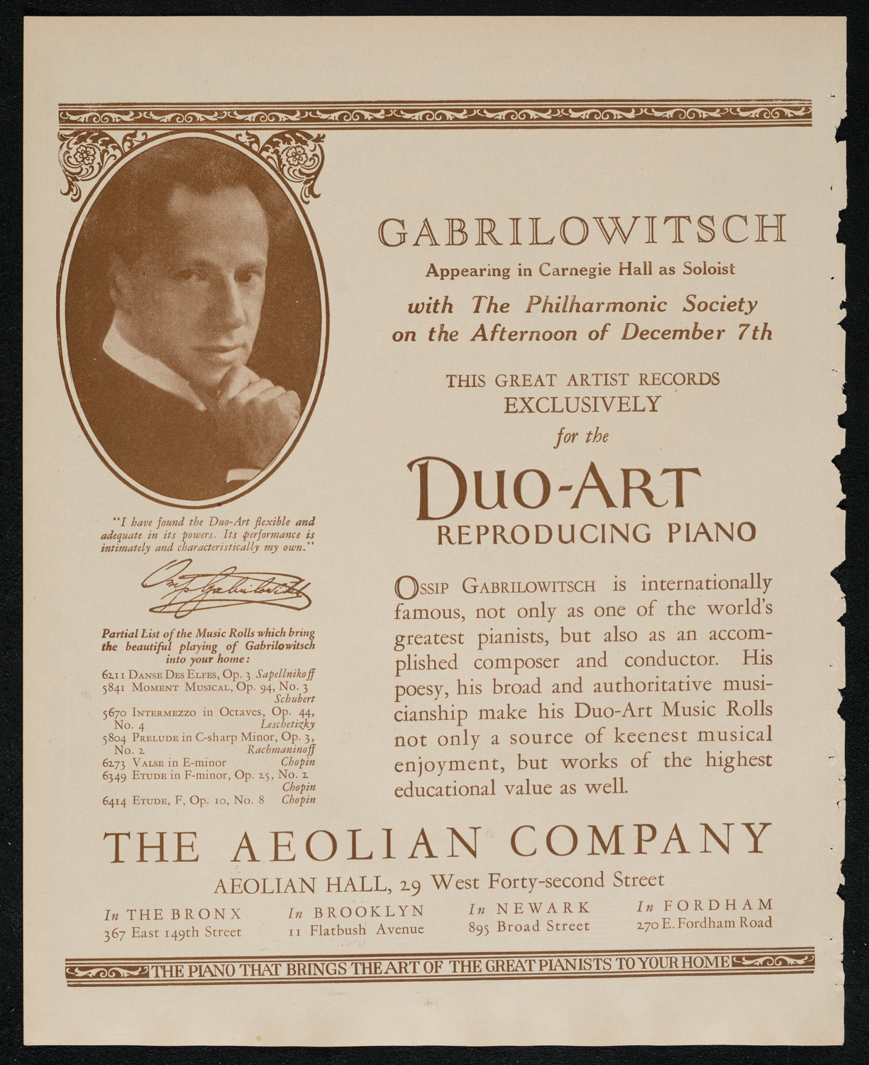 New York Philharmonic, December 4, 1924, program page 2