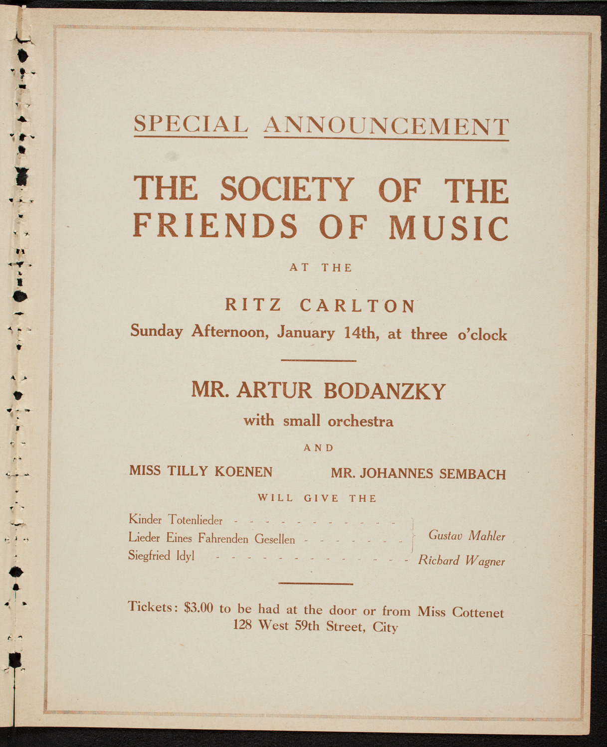 Philadelphia Orchestra, January 11, 1917, program page 13