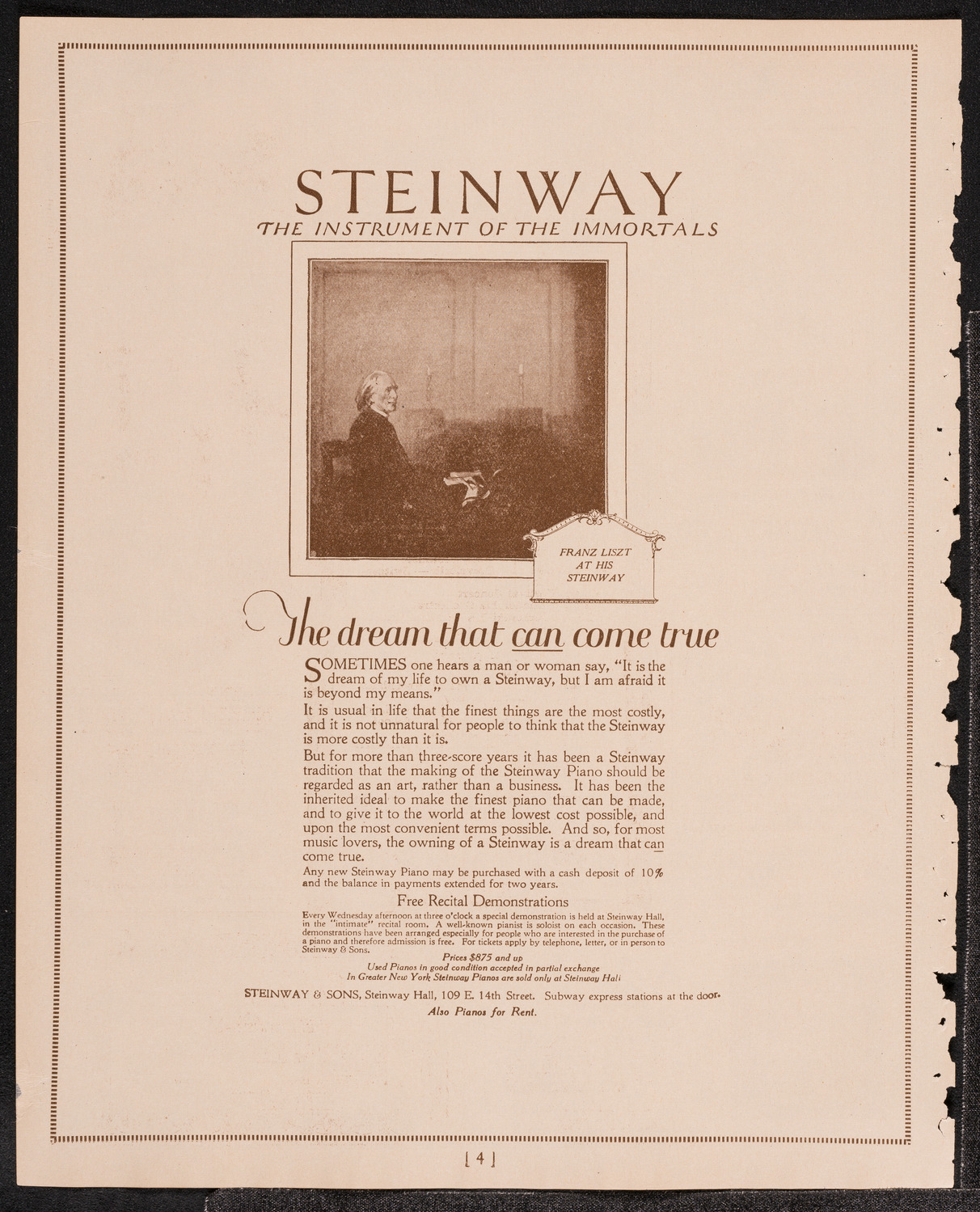 Elly Ney, Piano, December 7, 1921, program page 4