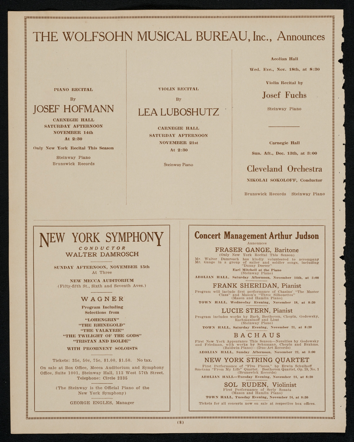 Symphony Concert for Young People, November 14, 1925, program page 8