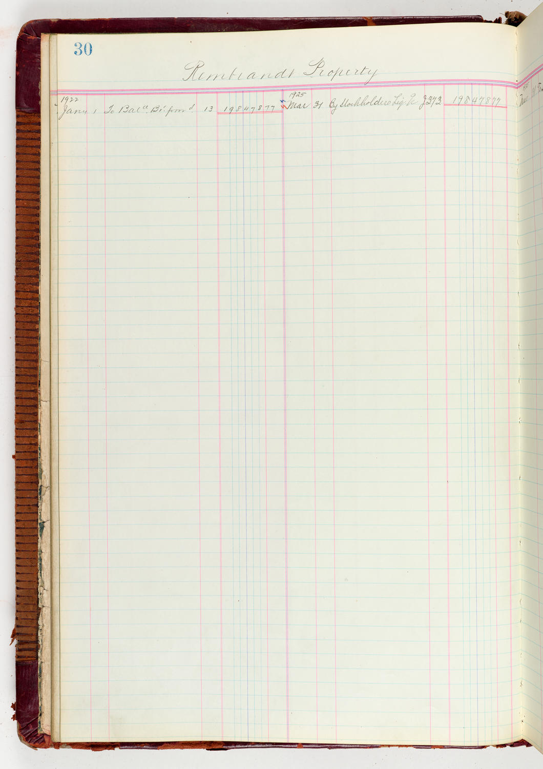 Music Hall Accounting Ledger Journal, volume 6, page 30