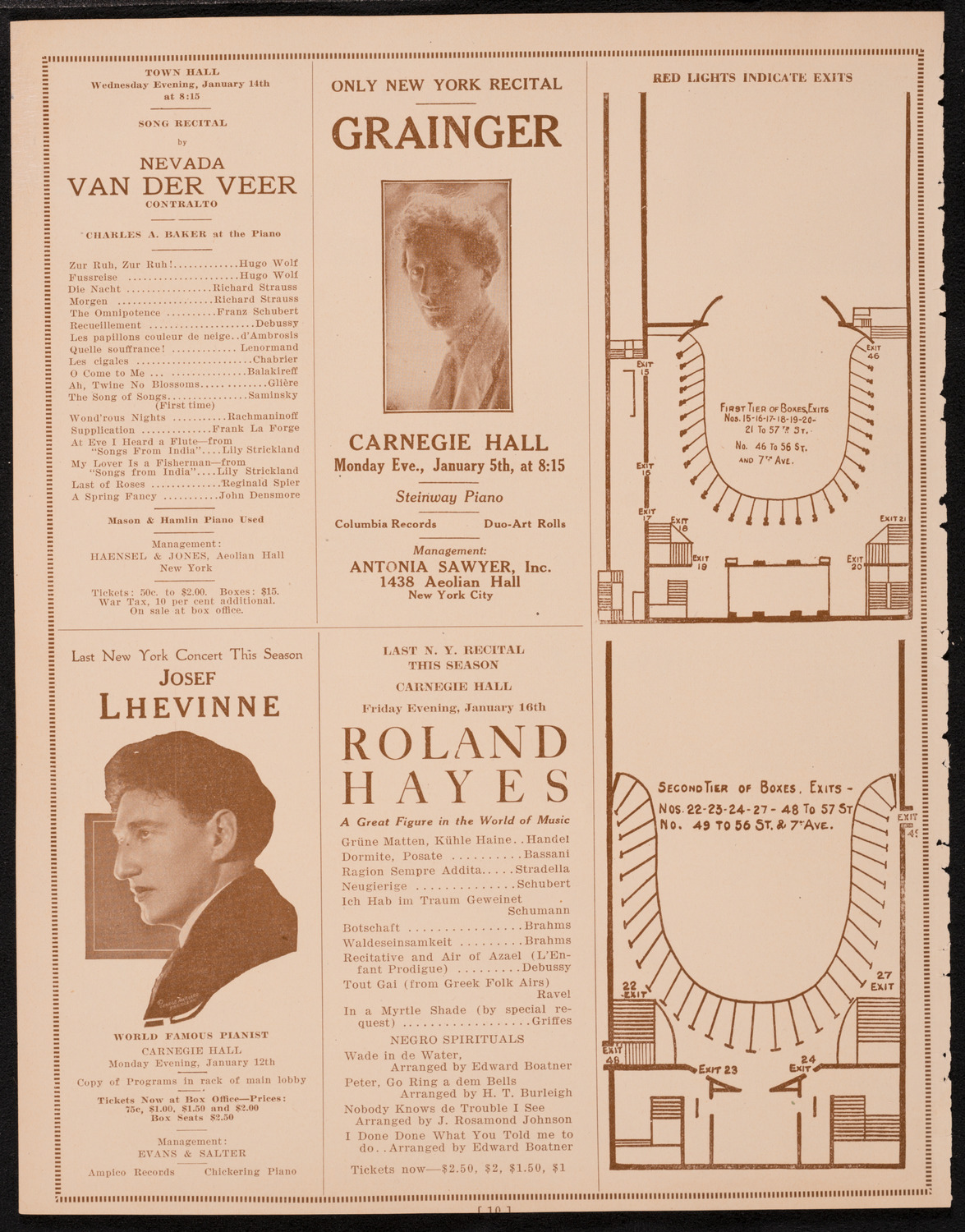 Boston Symphony Orchestra, January 1, 1925, program page 10