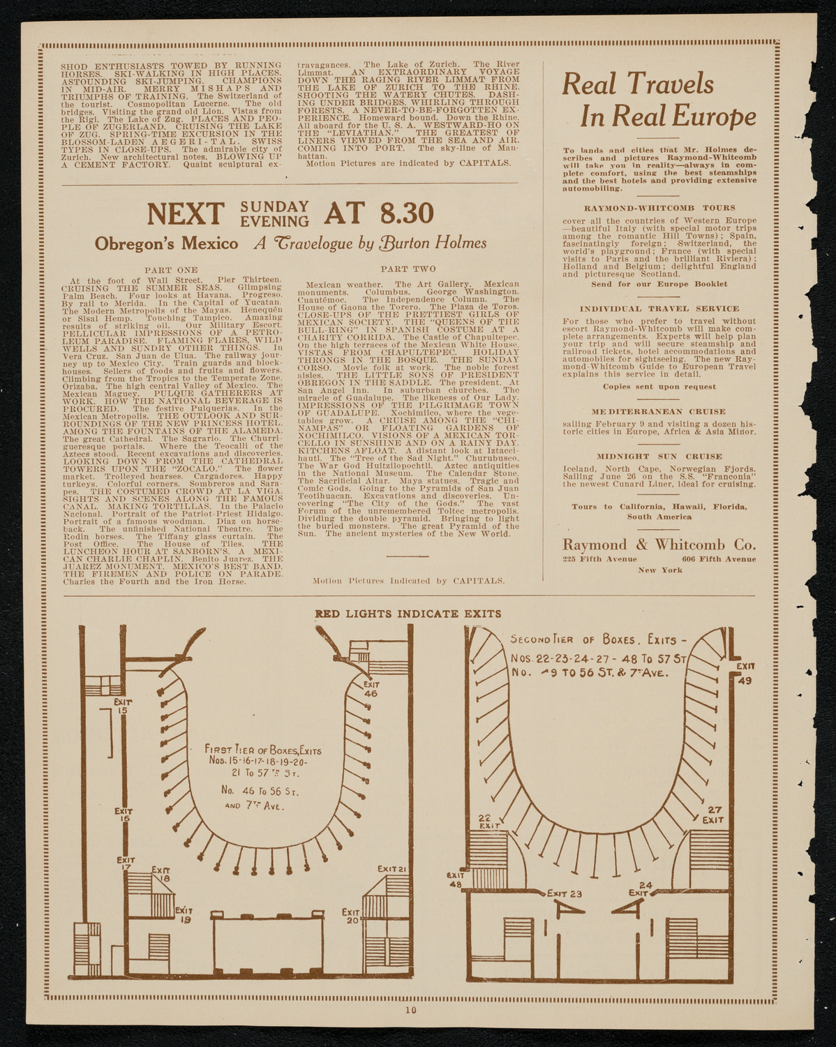 Burton Holmes Travelogue: Glorious Switzerland, February 3, 1924, program page 10