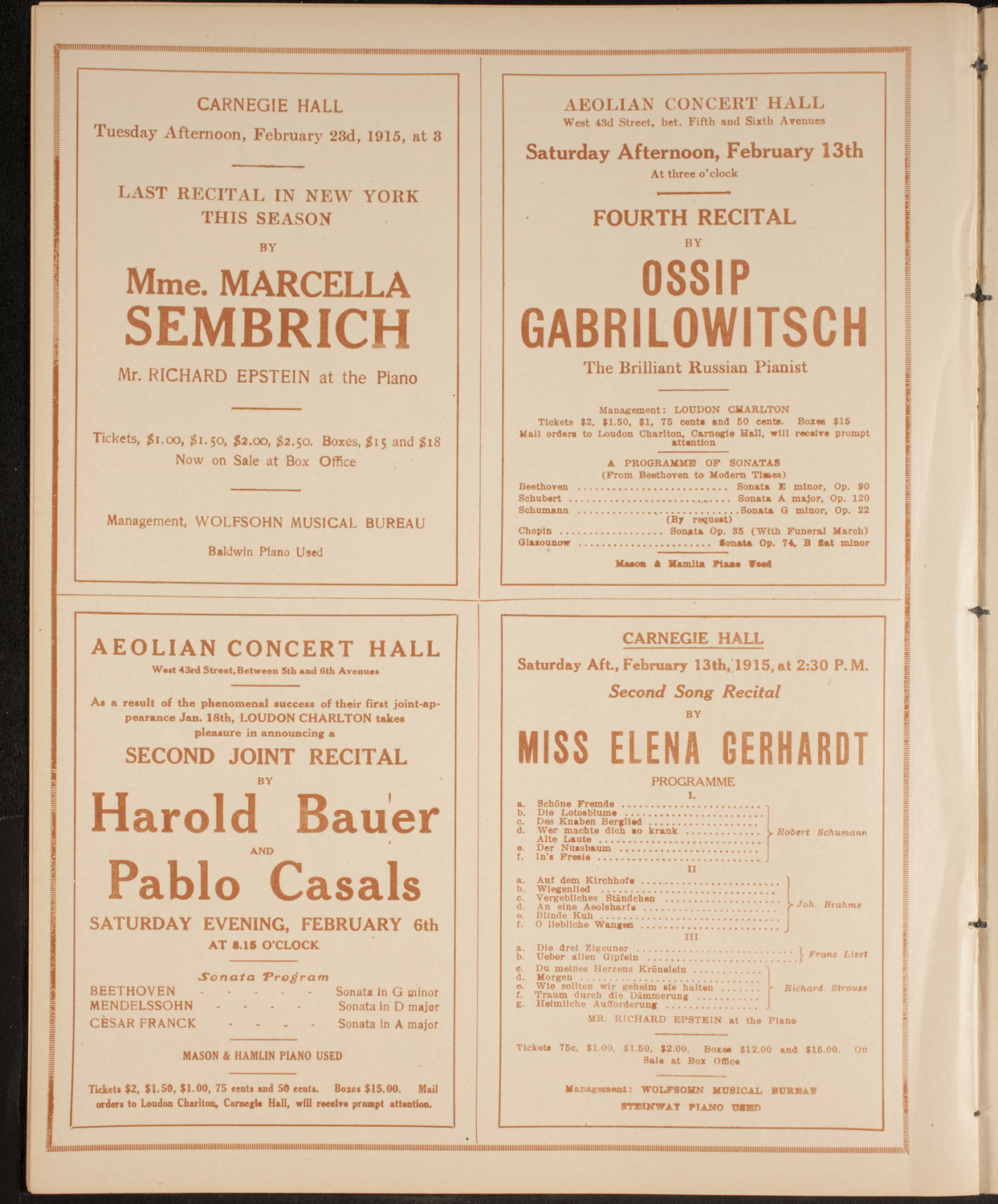 The Civic Forum, February 3, 1915, program page 10
