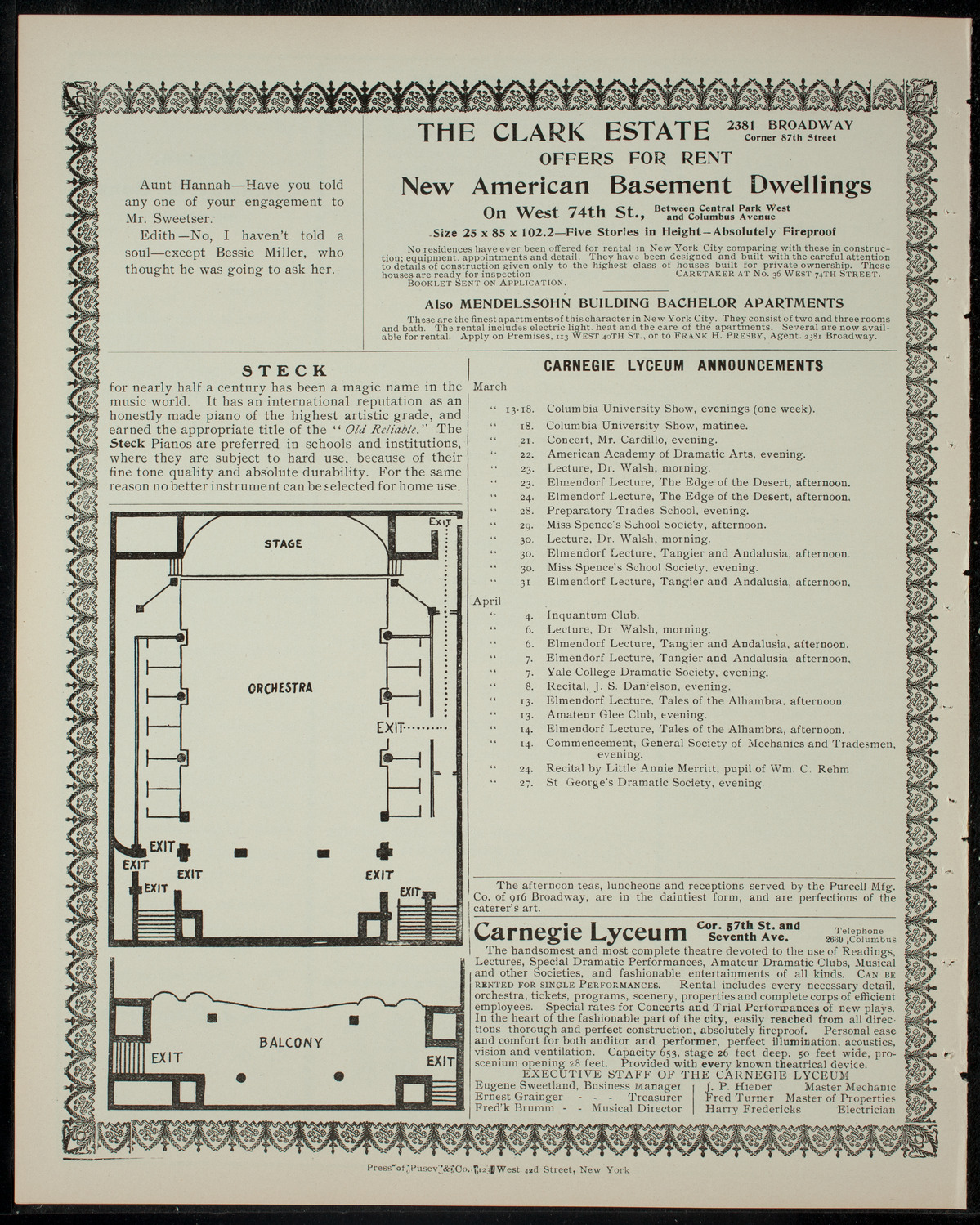 Elmendorf Lecture:Tunis and Tunisia, March 17, 1905, program page 4