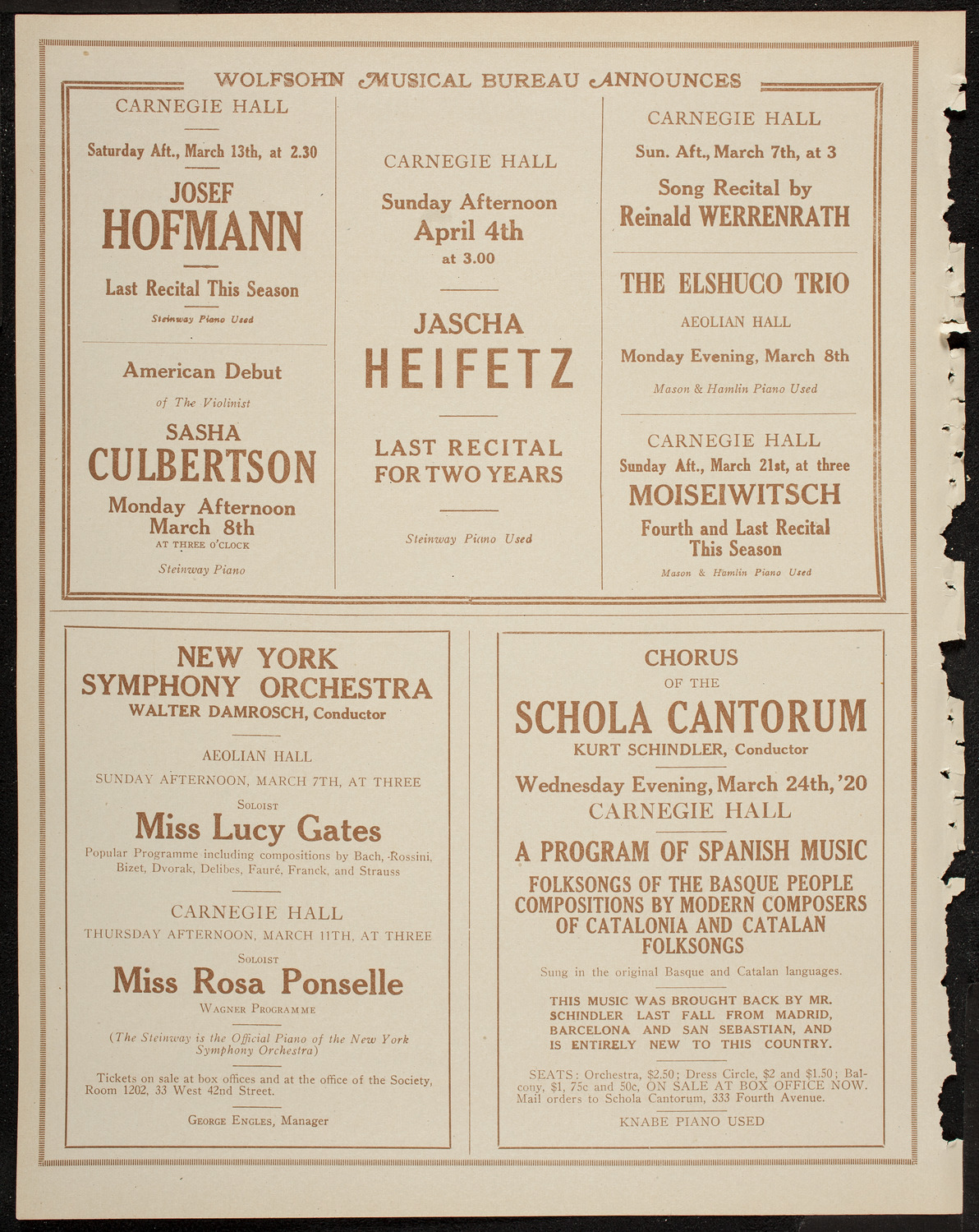 Maria Winetzkaja, Mezzo-Soprano, March 2, 1920, program page 8