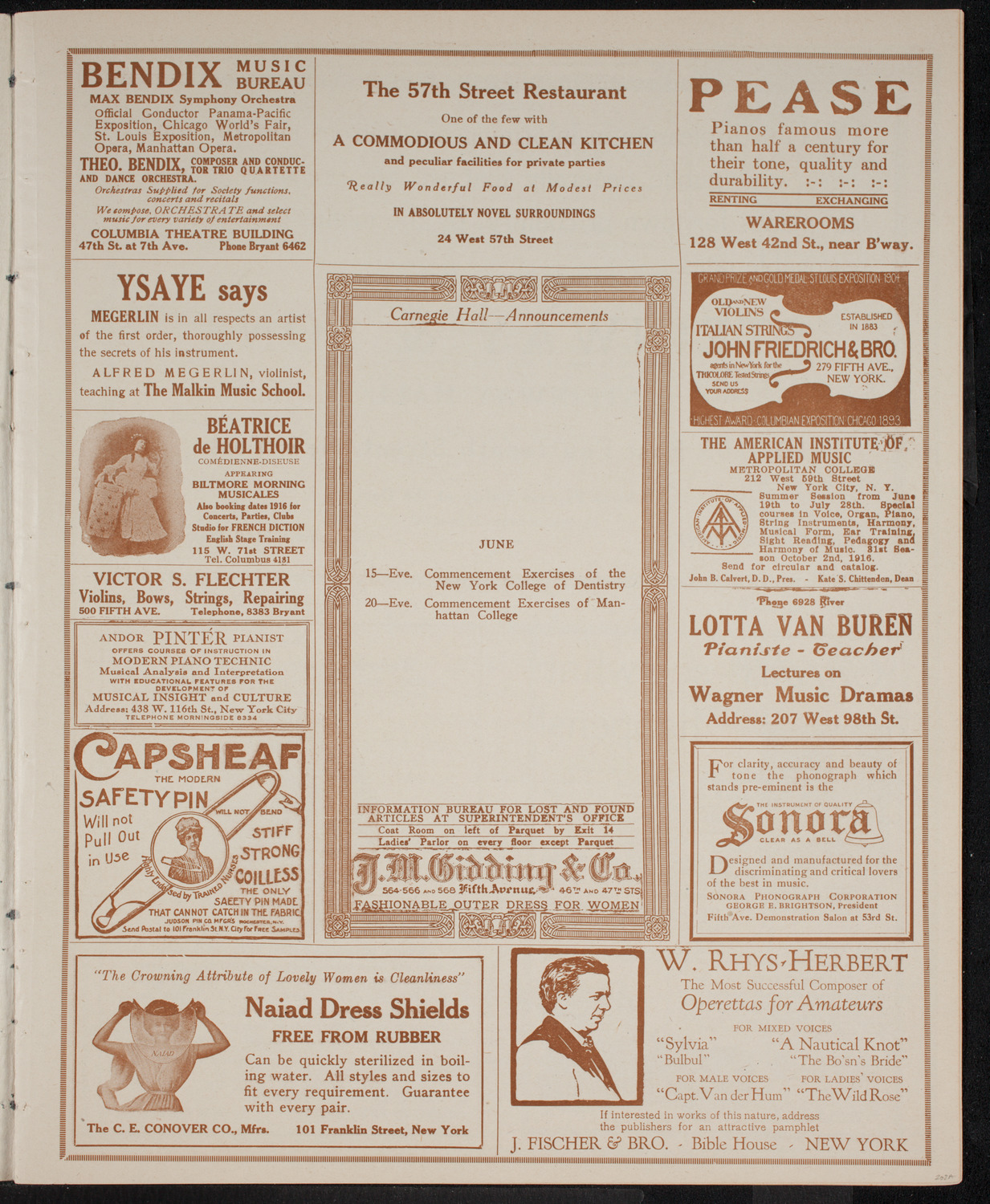 Graduation: College of Dental and Oral Surgery of New York, June 6, 1916, program page 3