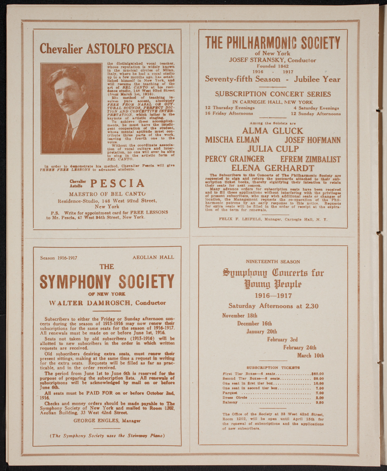 American Rights Committee: Lusitania Memorial Meeting, May 19, 1916, program page 8