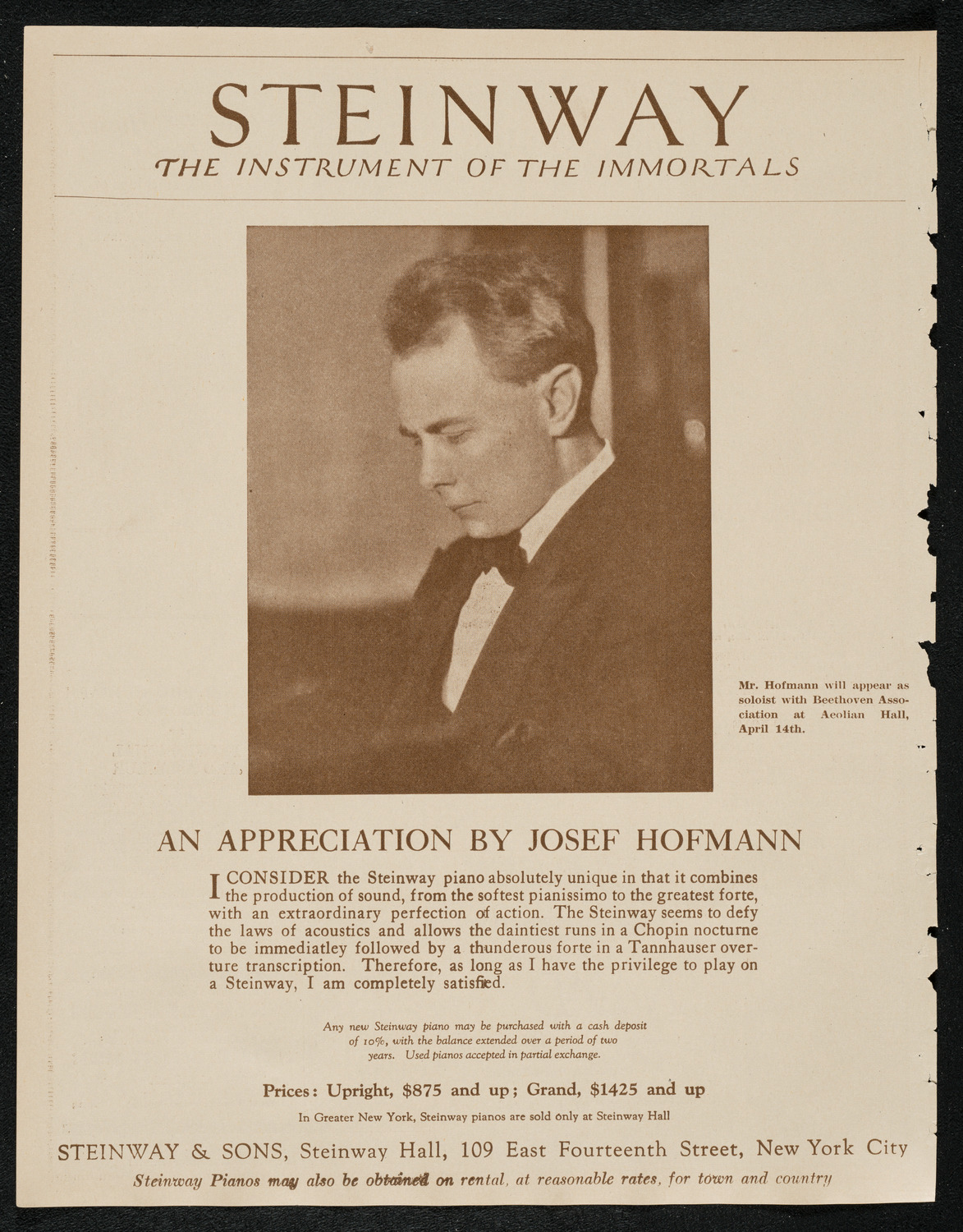 Rochester Philharmonic Orchestra, April 7, 1924, program page 4