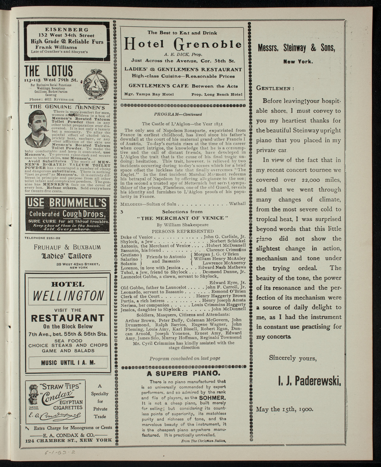 Loyola School Closing Exercises, June 1, 1903, program page 3