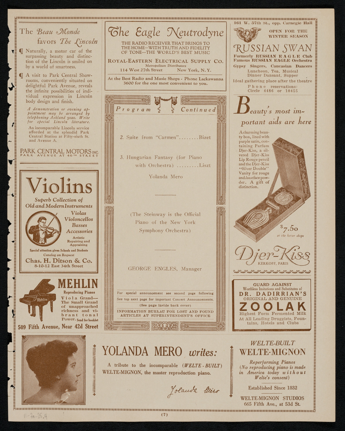 Symphony Concert for Young People, November 7, 1925, program page 7