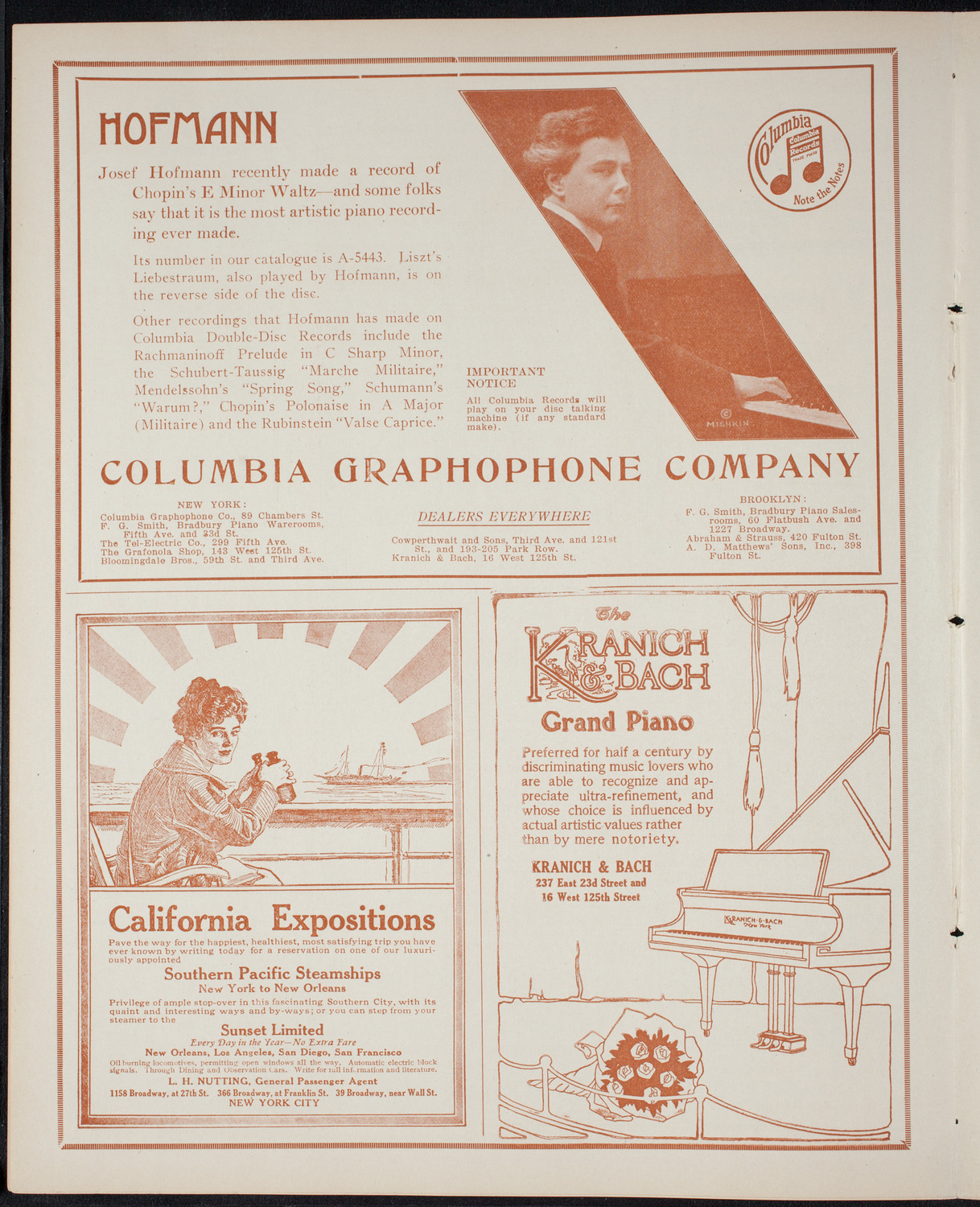 Desider Josef Vecsei with the New York Symphony Orchestra, March 2, 1915, program page 6