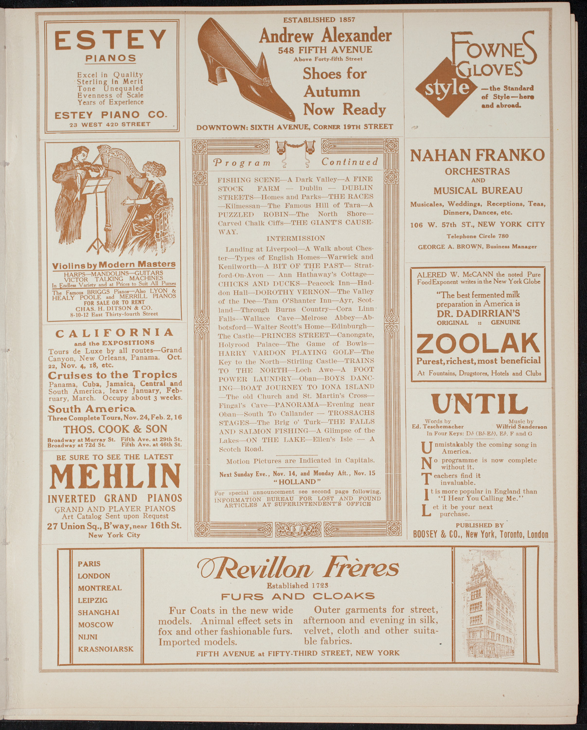 Elmendorf Lecture: The British Isles, November 7, 1915, program page 7