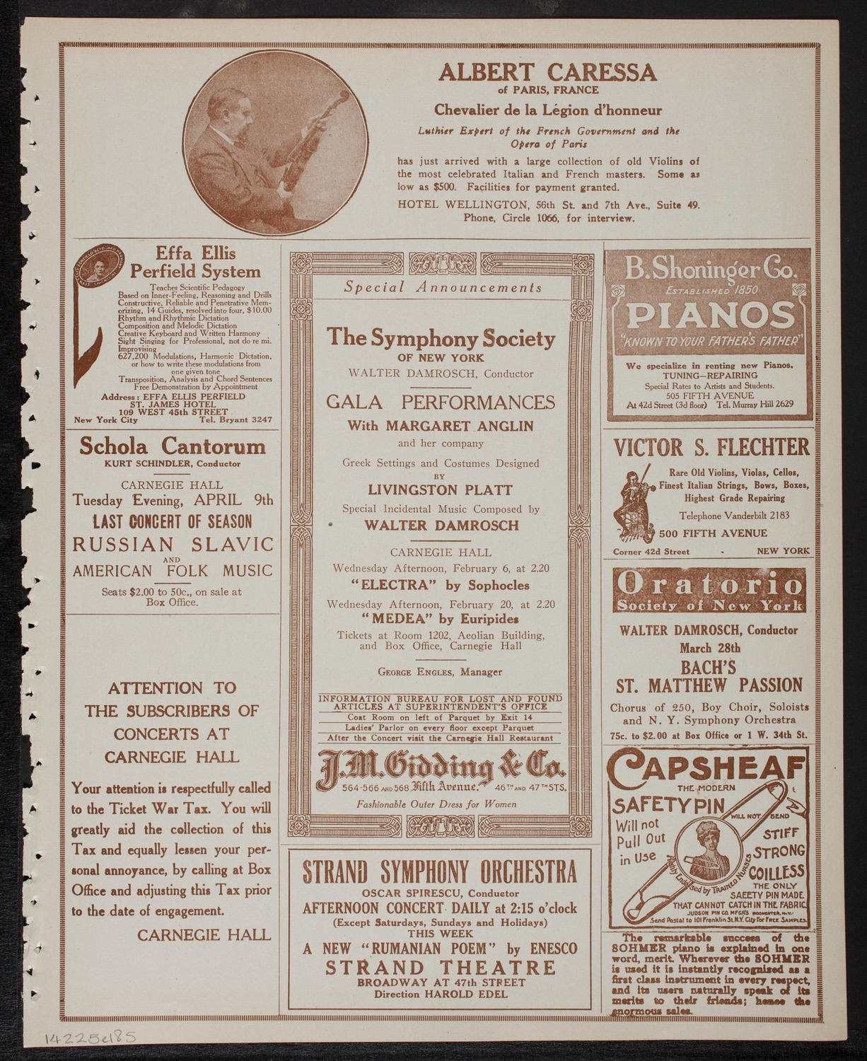 Mendelssohn Glee Club, February 5, 1918, program page 9