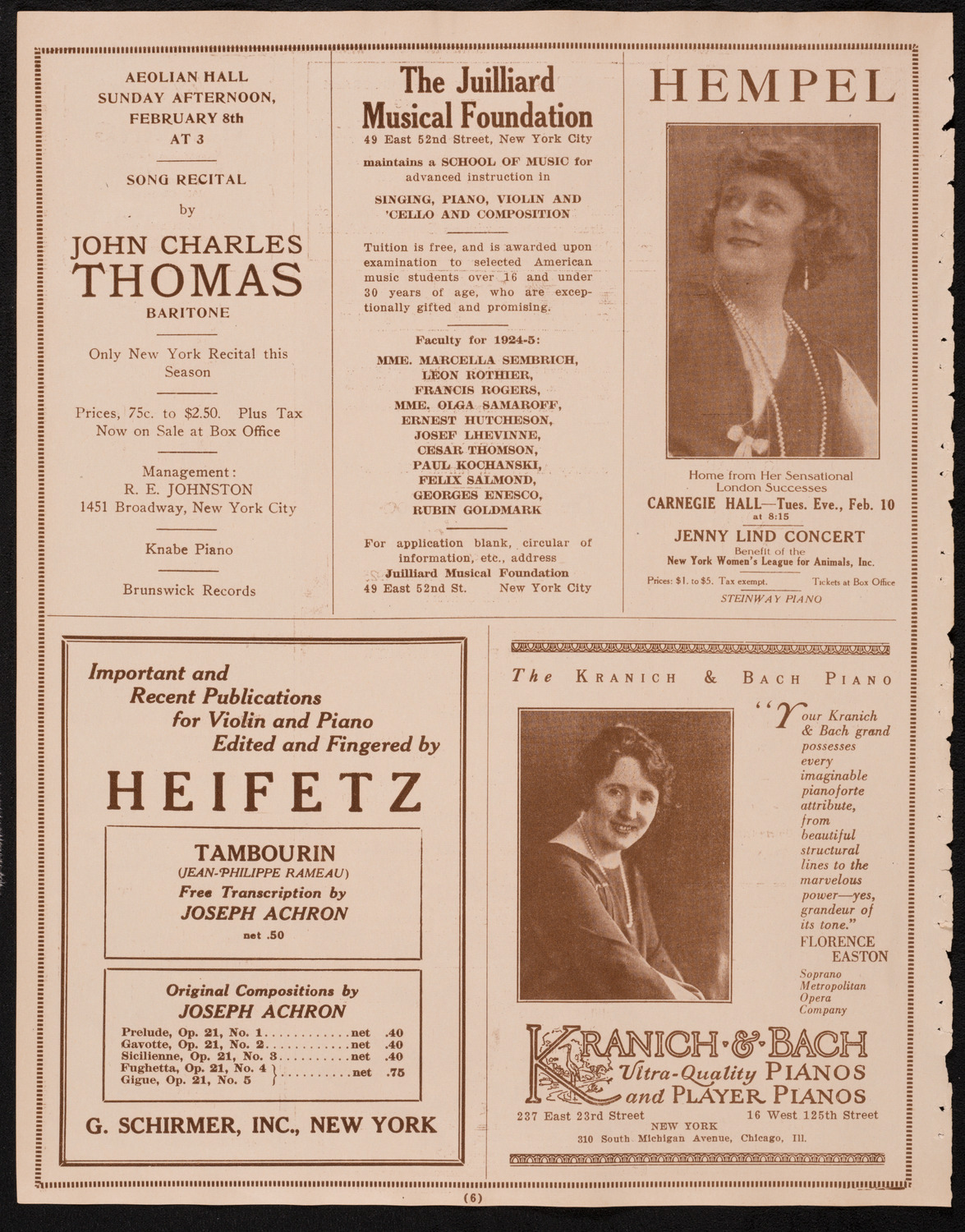 New York Philharmonic, January 25, 1925, program page 6