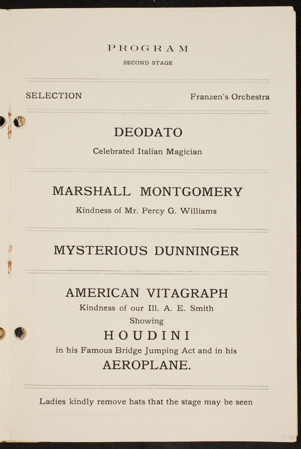 Society of American Magicians, March 26, 1912, program page 7