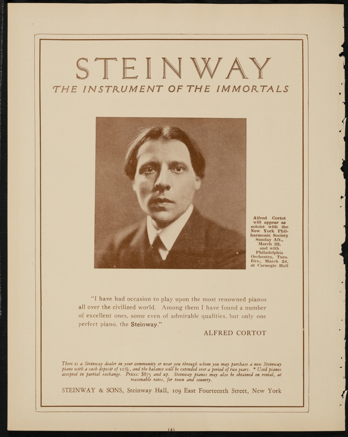 Philadelphia Orchestra, March 24, 1925, program page 4