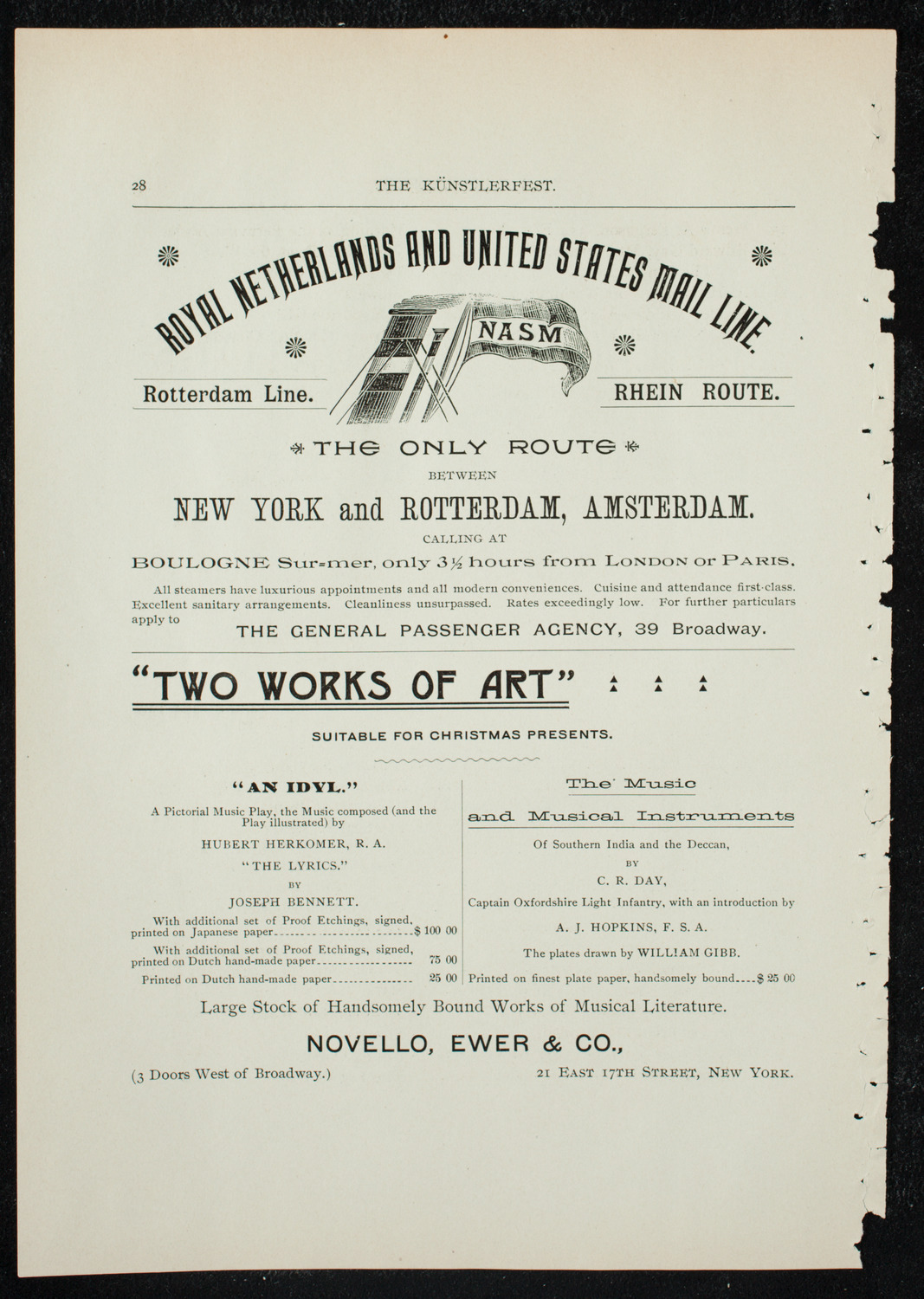 Künstlerfest, December 3, 1891, program page 30