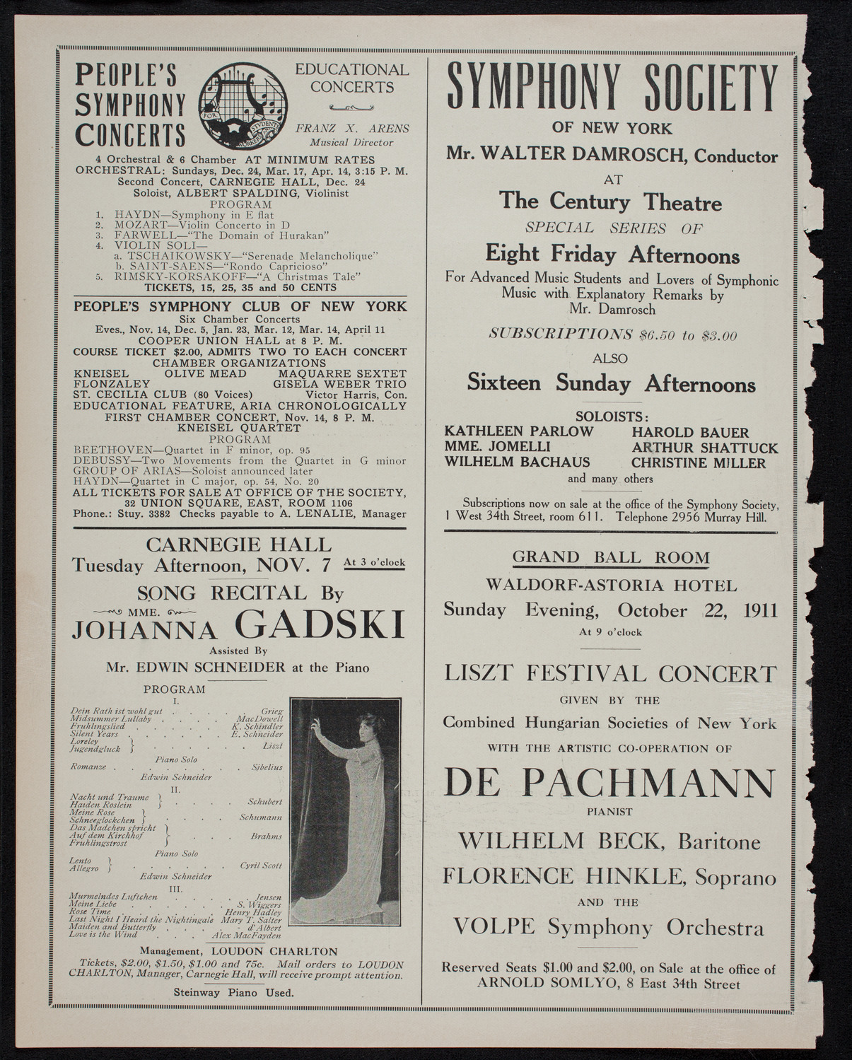 The Civic Forum, October 20, 1911, program page 10
