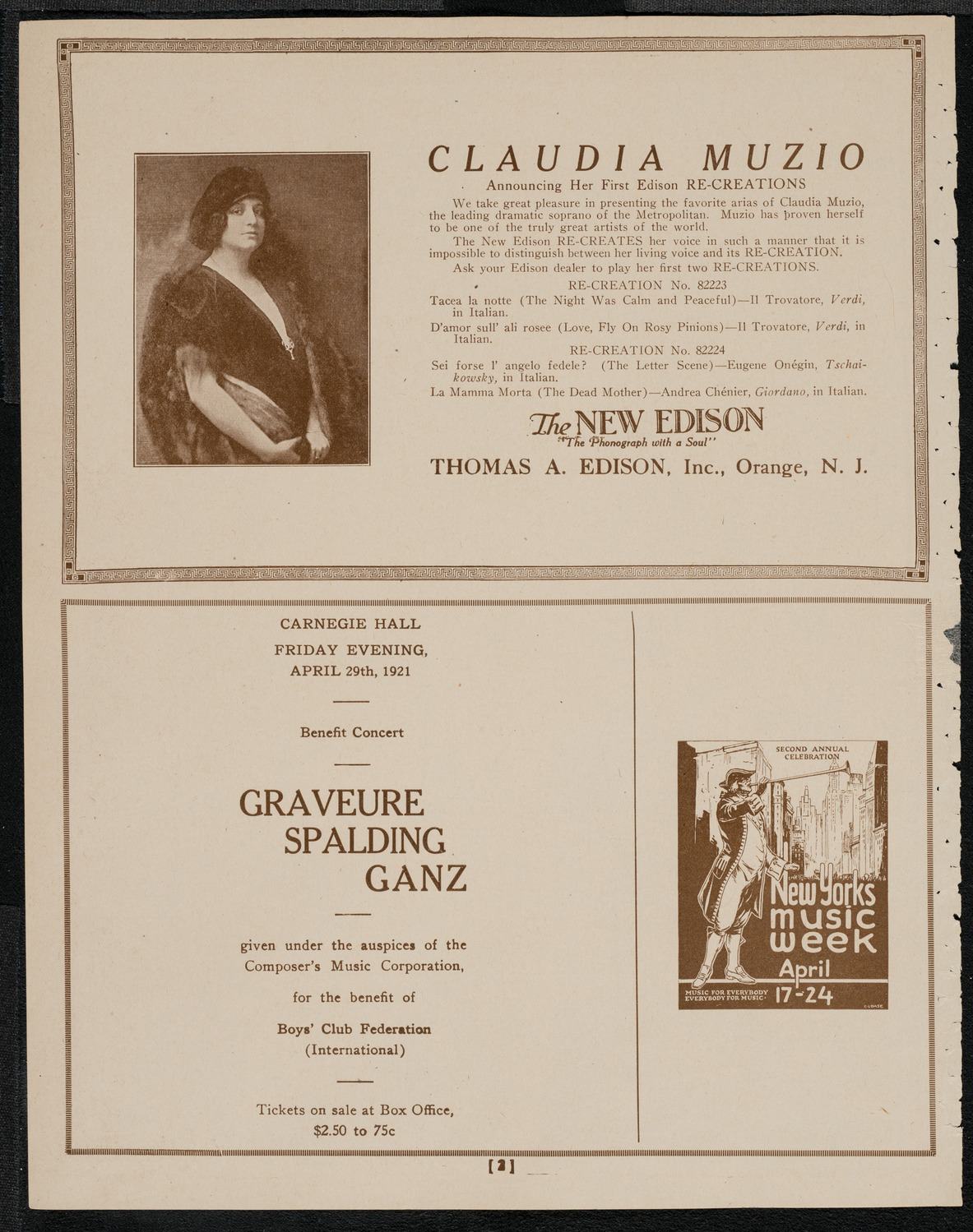 Swedish Glee Club of Brooklyn, April 24, 1921, program page 2
