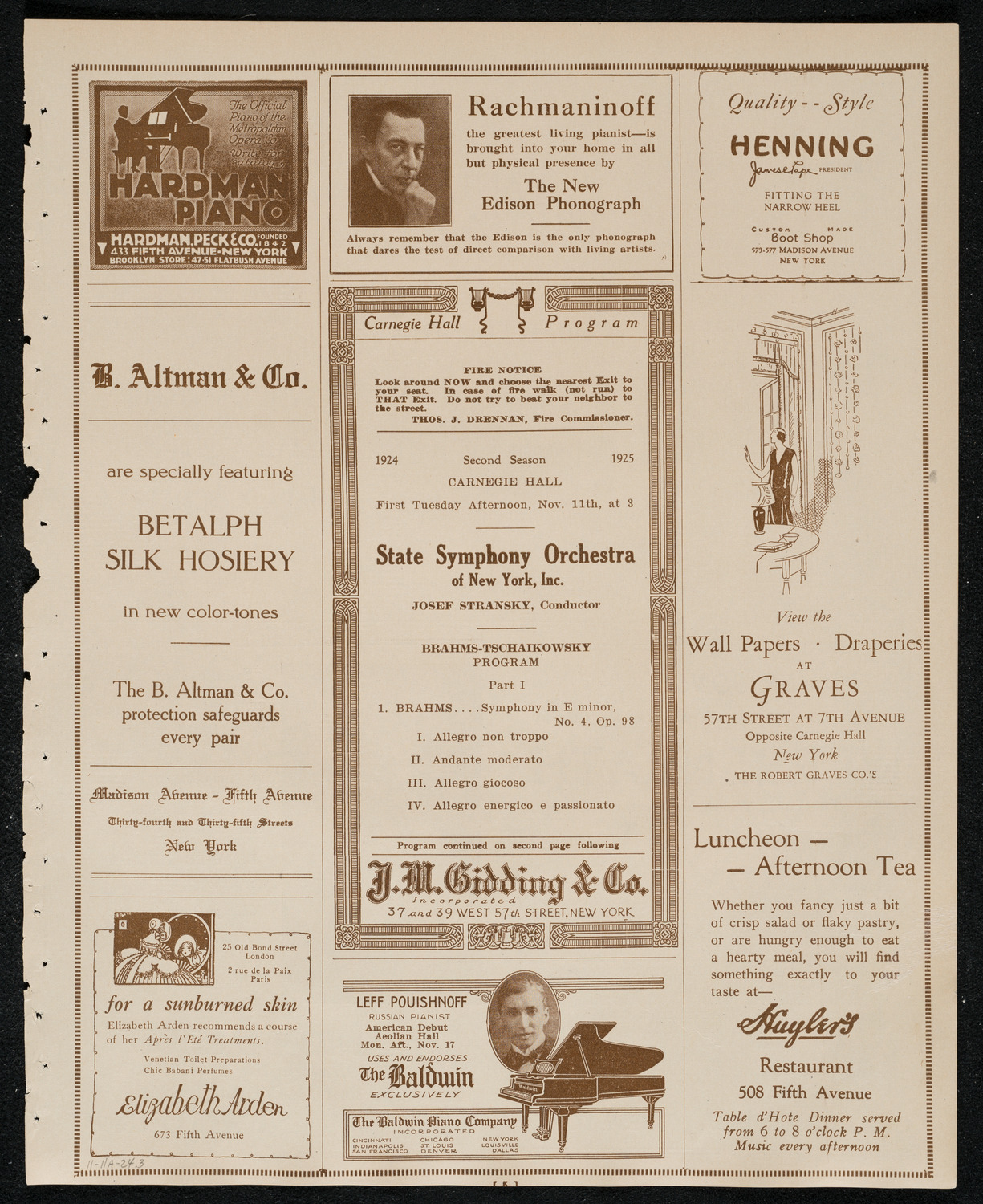 State Symphony Orchestra of New York, November 11, 1924, program page 5