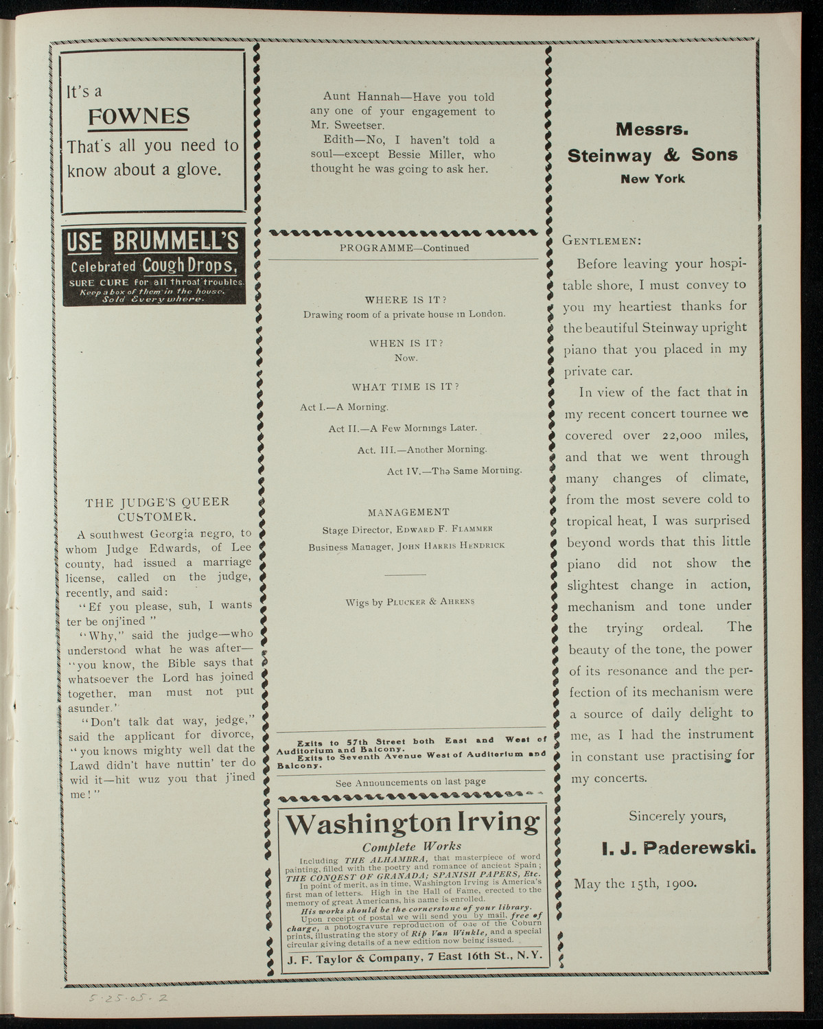 The Orchid Club, May 25, 1905, program page 3