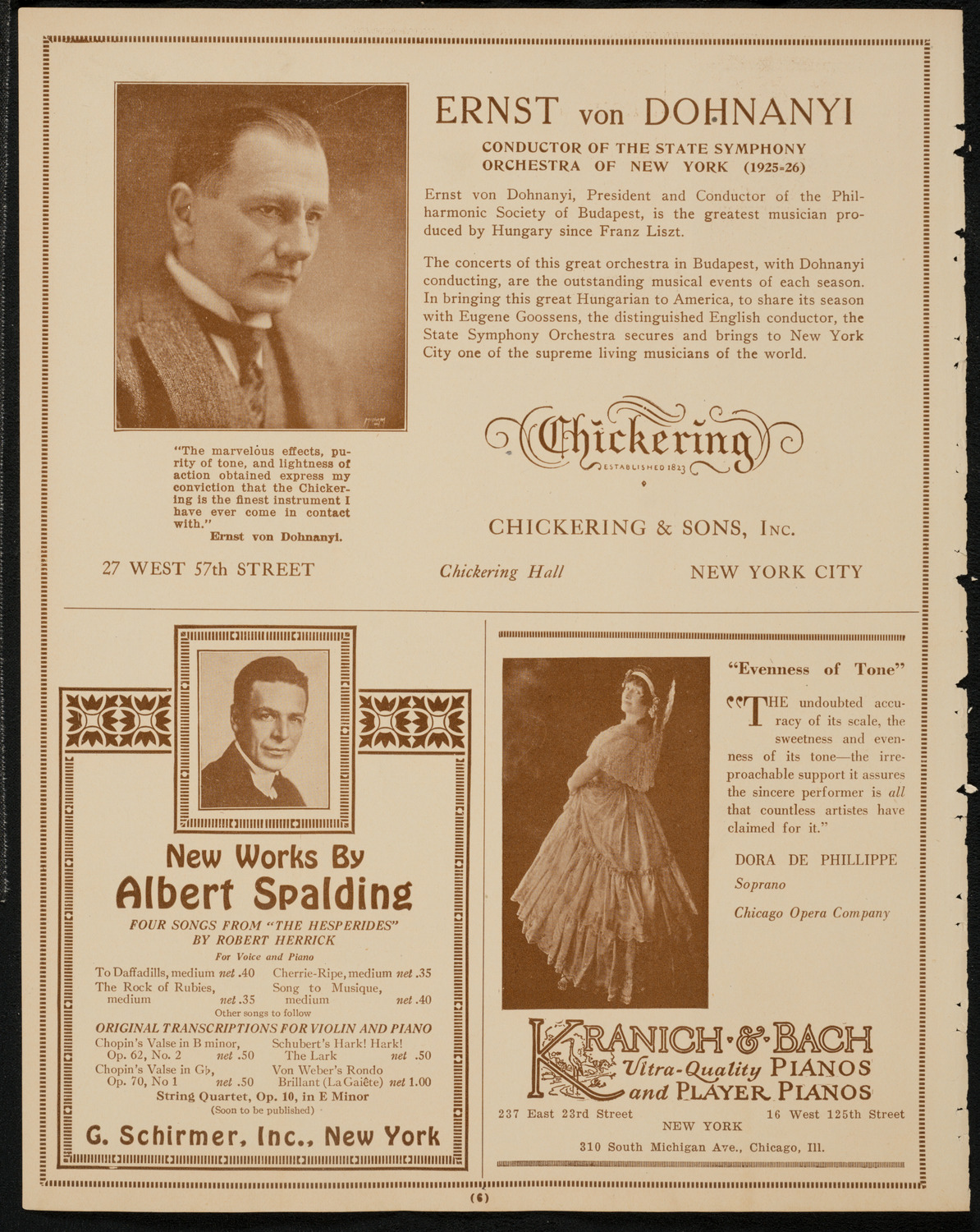 Gala Concert Celebrating the 80th Birthday of Leopold Auer, April 28, 1925, program page 6