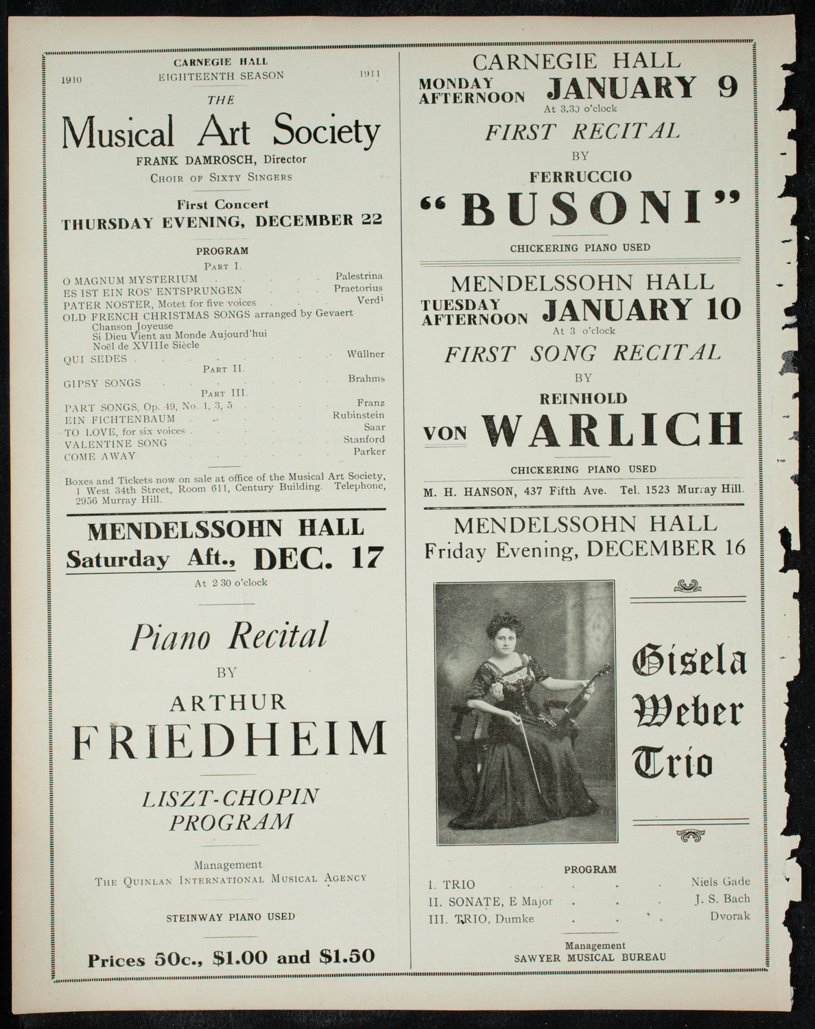Elmendorf Lecture: Paris, December 12, 1910, program page 10