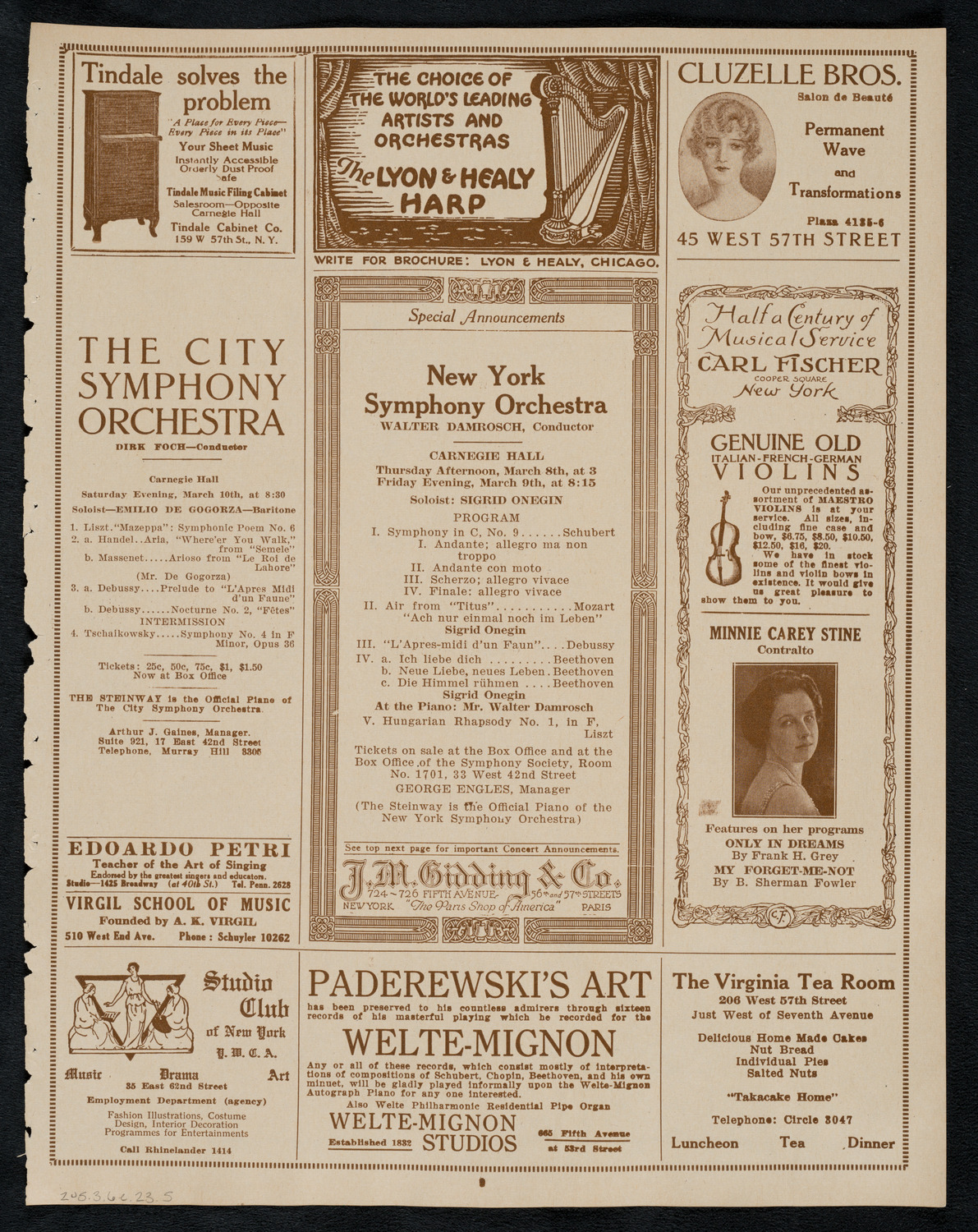 Colin O'More, Tenor, March 6, 1923, program page 9