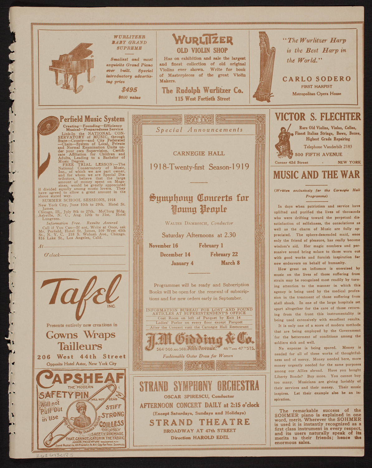 Gipsy Smith and the Musique Militaire Française, June 13, 1918, program page 9