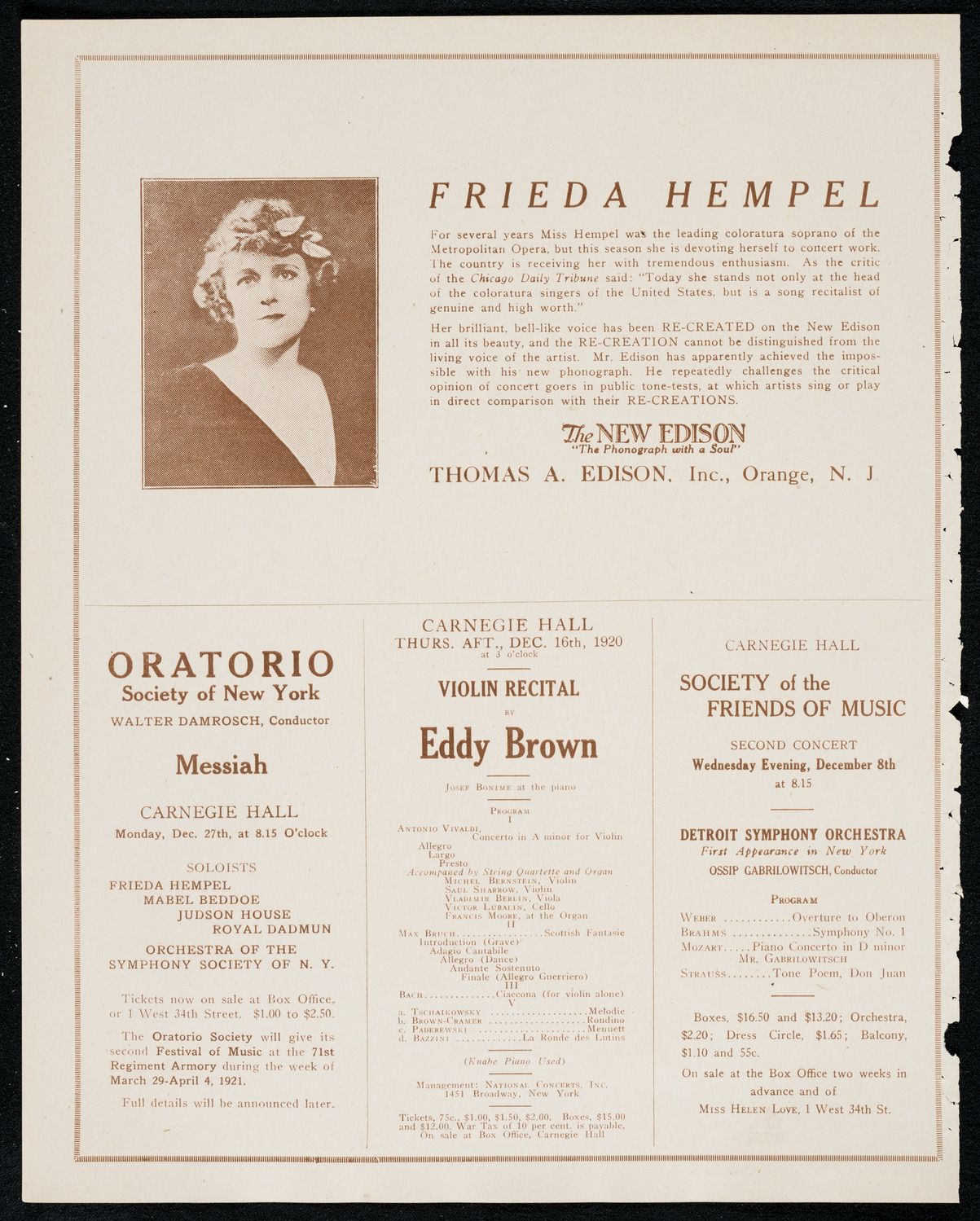 Festival of Jewish Music featuring Joseph Rosenblatt and Zimro, December 1, 1920, program page 2
