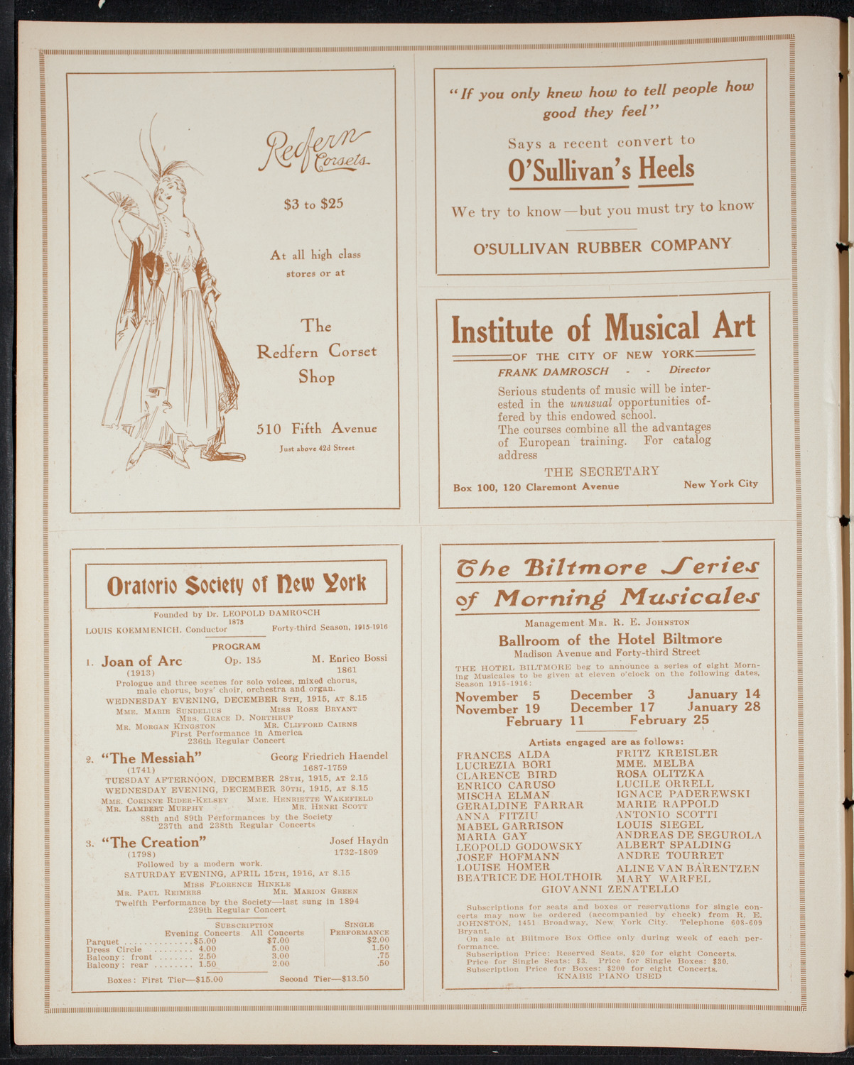 Mischa Elman, Violin, October 30, 1915, program page 2