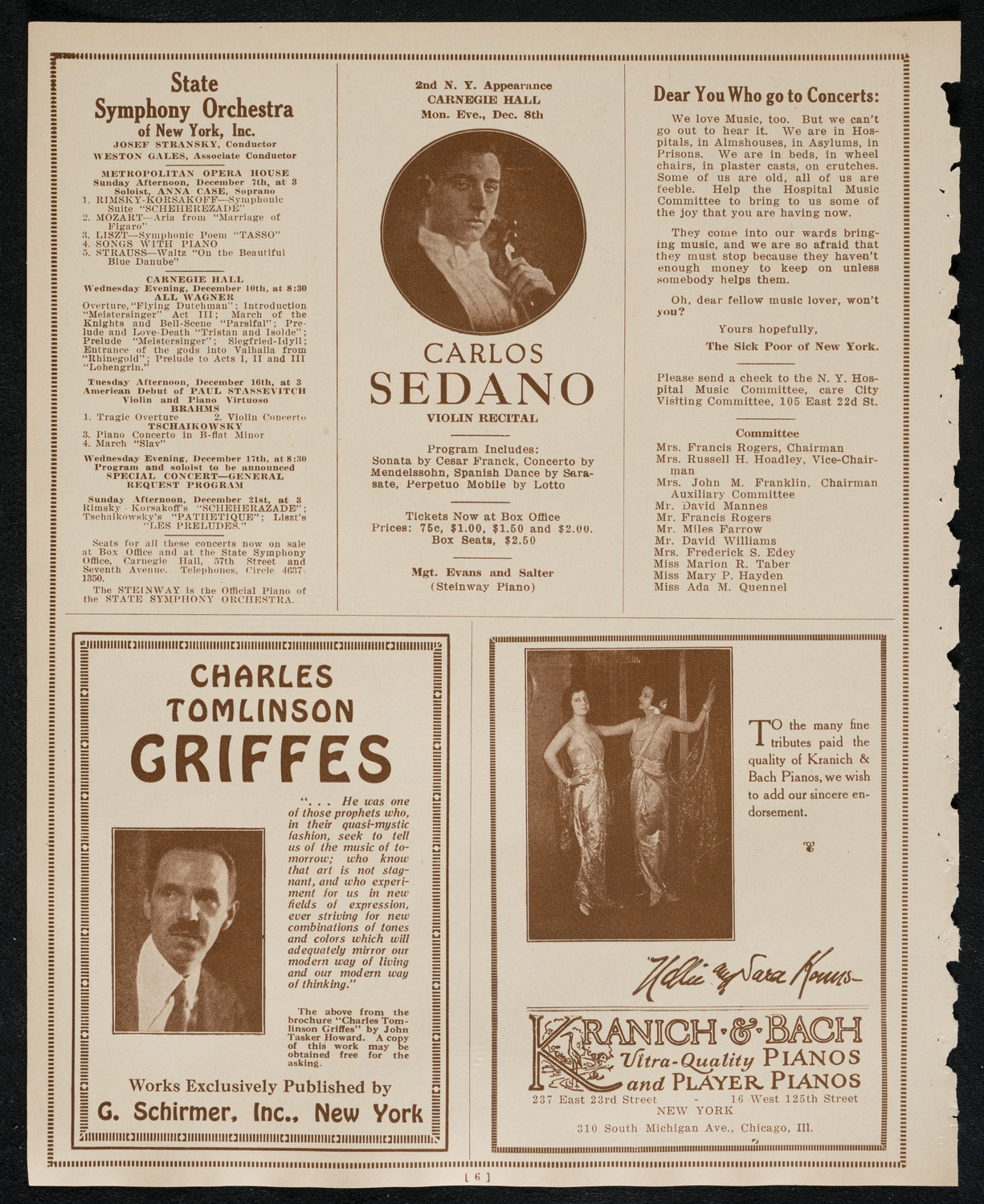 New York Philharmonic Students' Concert, December 3, 1924, program page 6