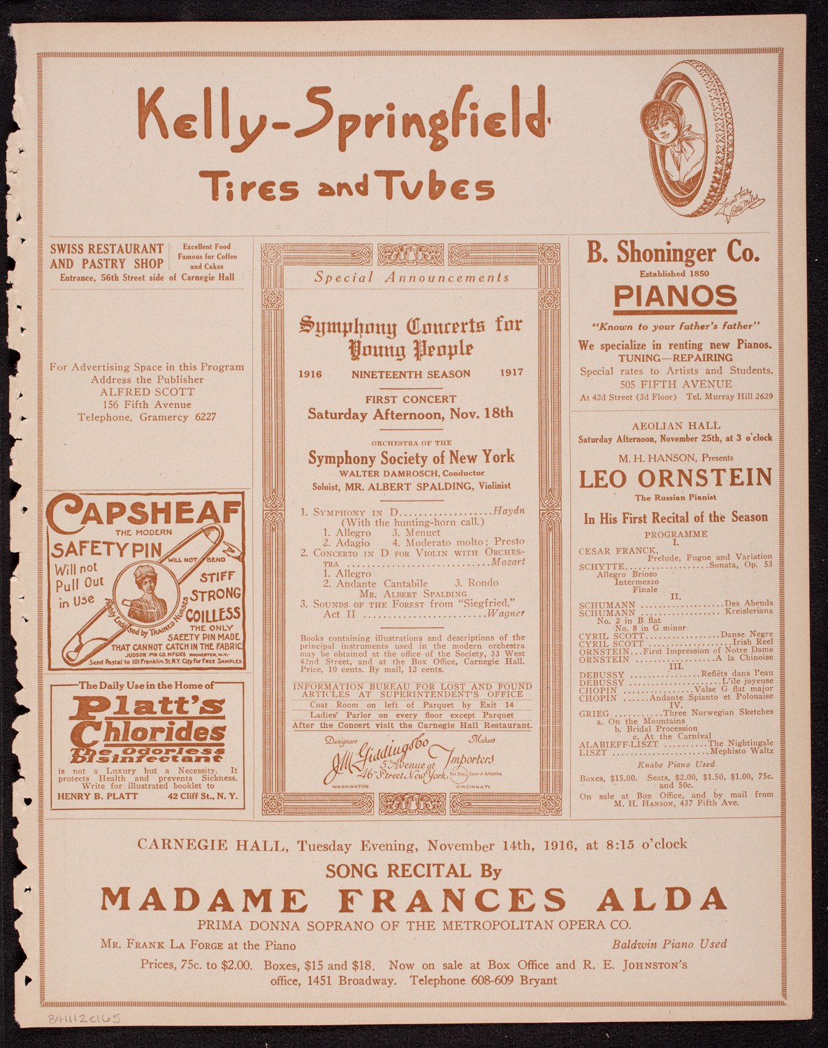 Elmendorf Lecture: Spain, November 12, 1916, program page 9