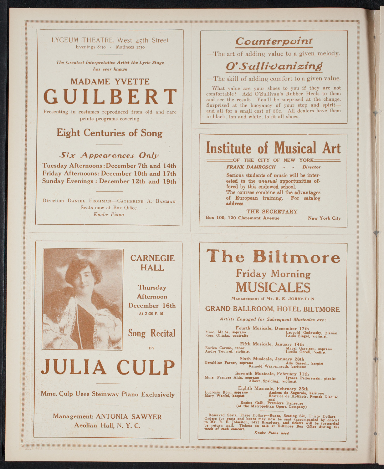 Fritz Kreisler, Violin, December 12, 1915, program page 2