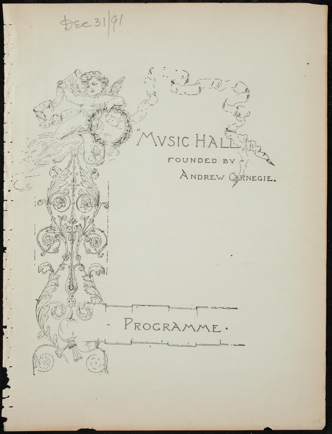Oratorio Society of New York, December 31, 1891, program page 1
