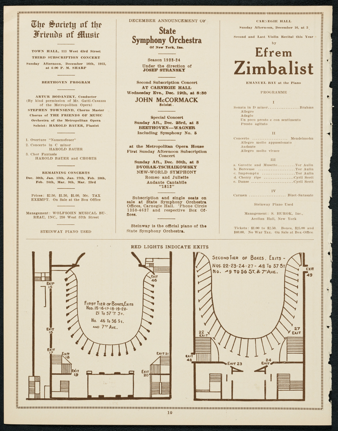 Ignatz Waghalter with the New York Symphony Orchestra, December 7, 1923, program page 10