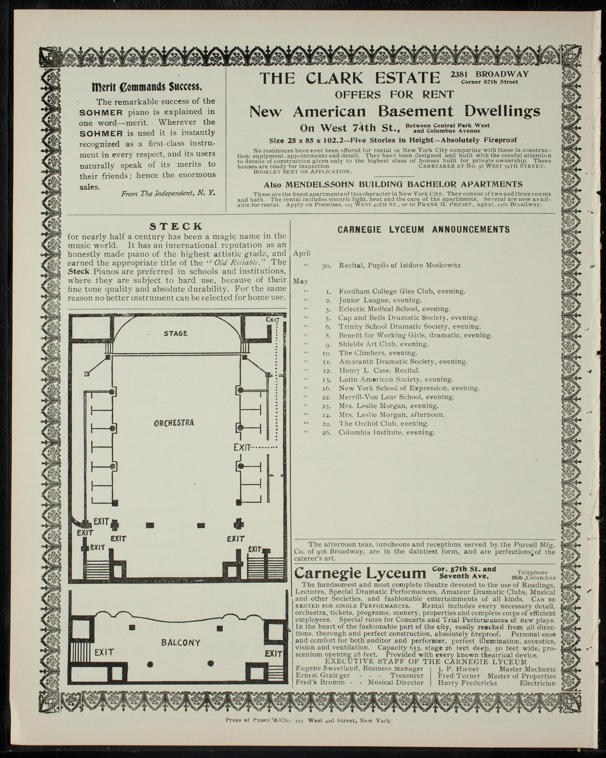 Compaña Cómico-Drámatica, April 29, 1905, program page 4