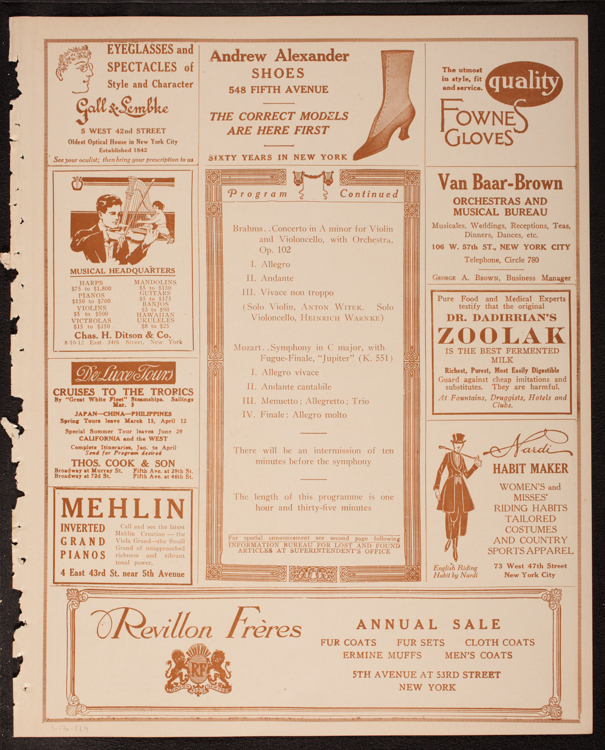 Boston Symphony Orchestra, March 17, 1917, program page 7