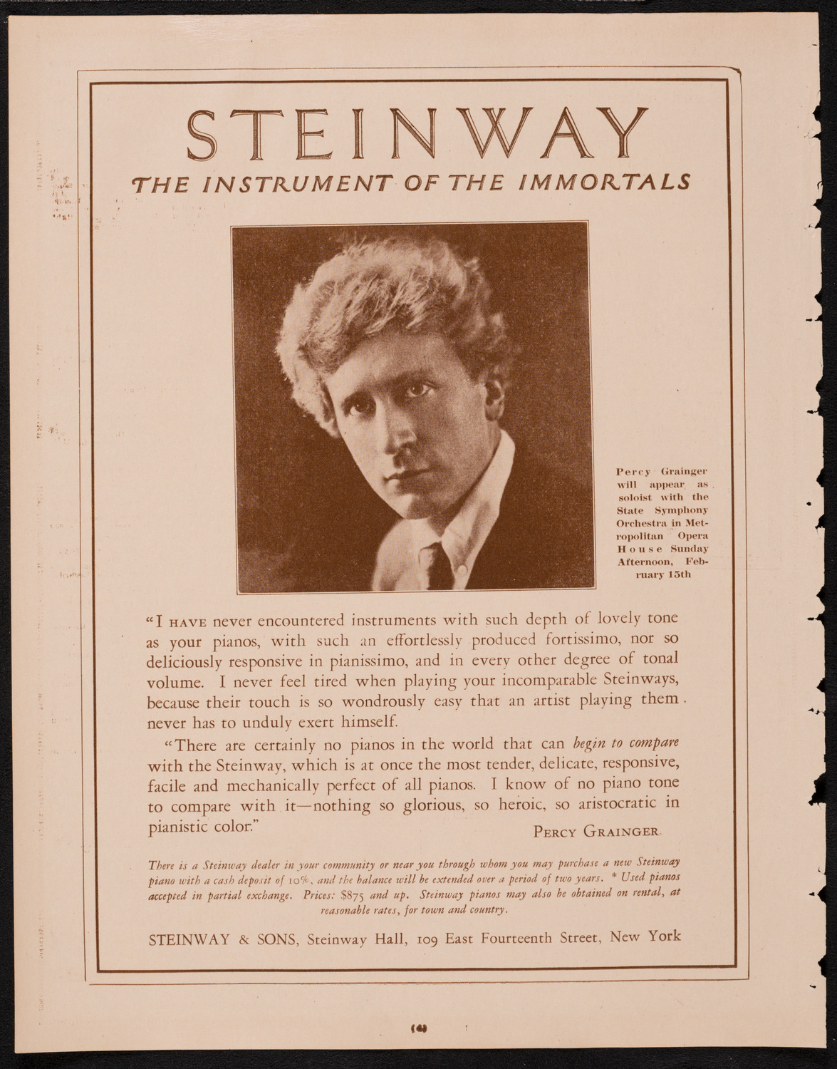 State Symphony Orchestra of New York, February 11, 1925, program page 4