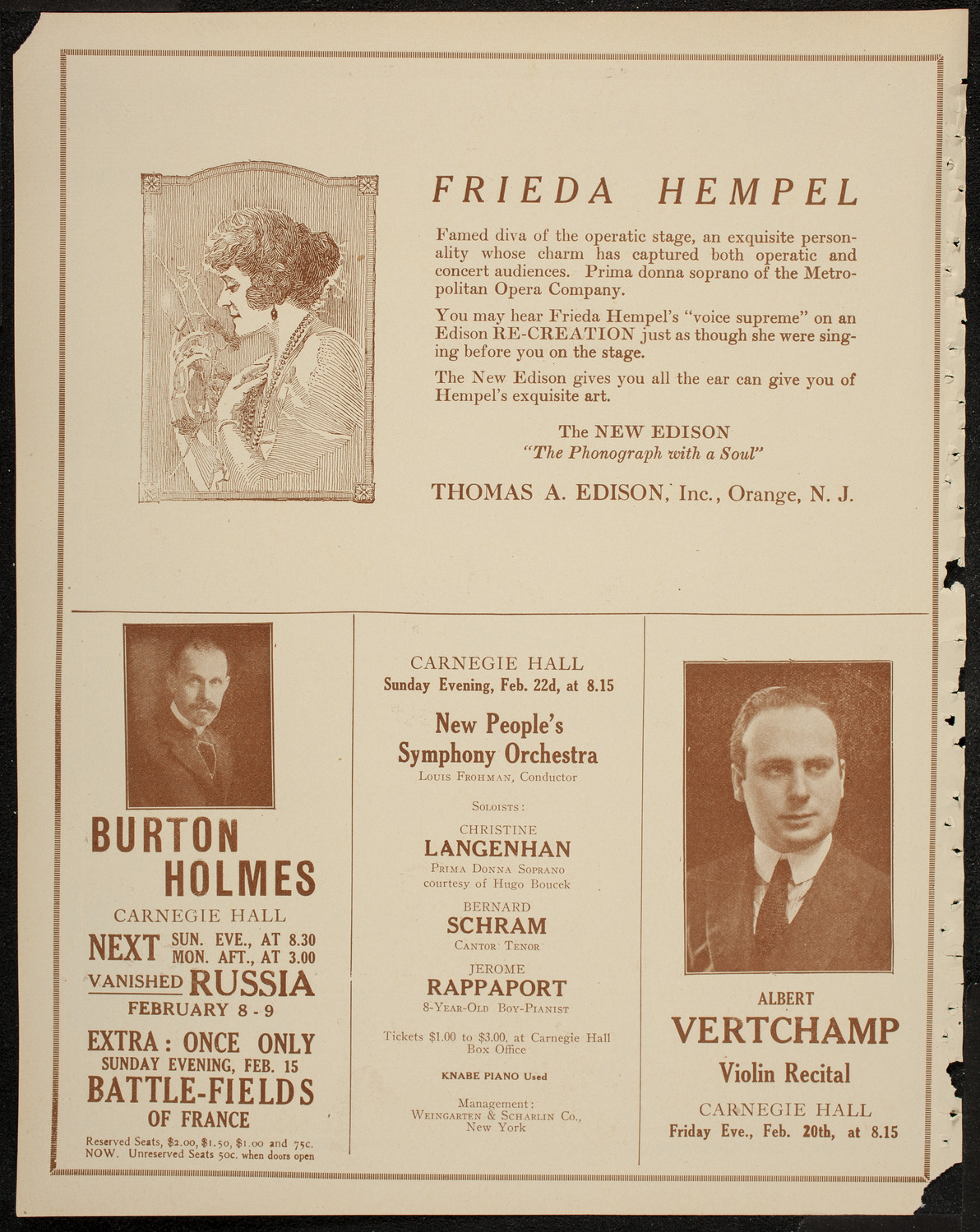 New York Philharmonic, February 6, 1920, program page 2
