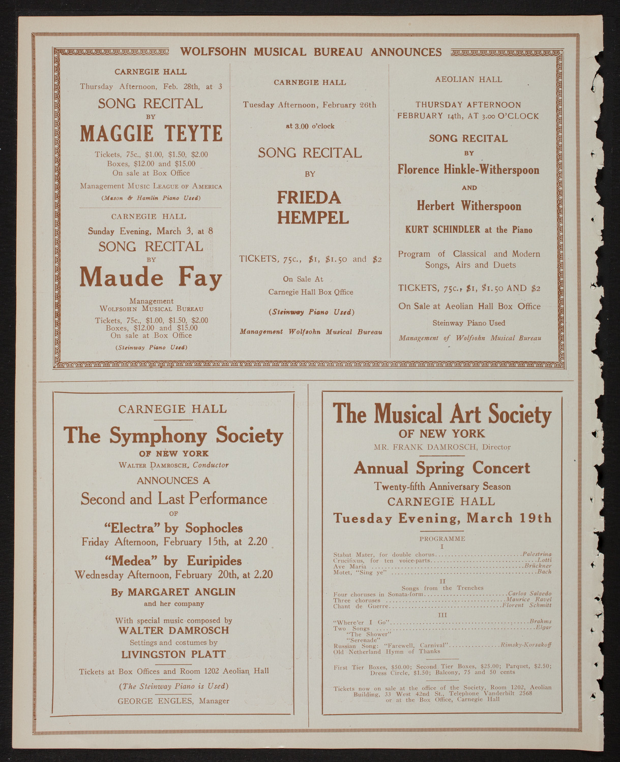 Boston Symphony Orchestra, February 14, 1918, program page 8