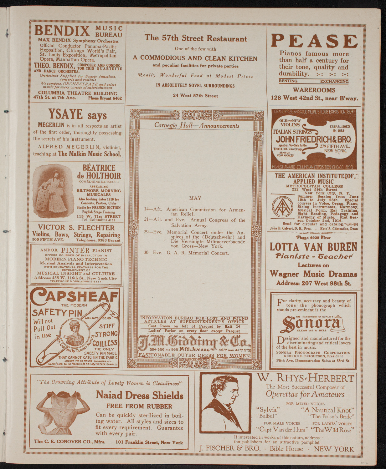 Graduation: Columbia University College of Pharmacy, May 11, 1916, program page 3