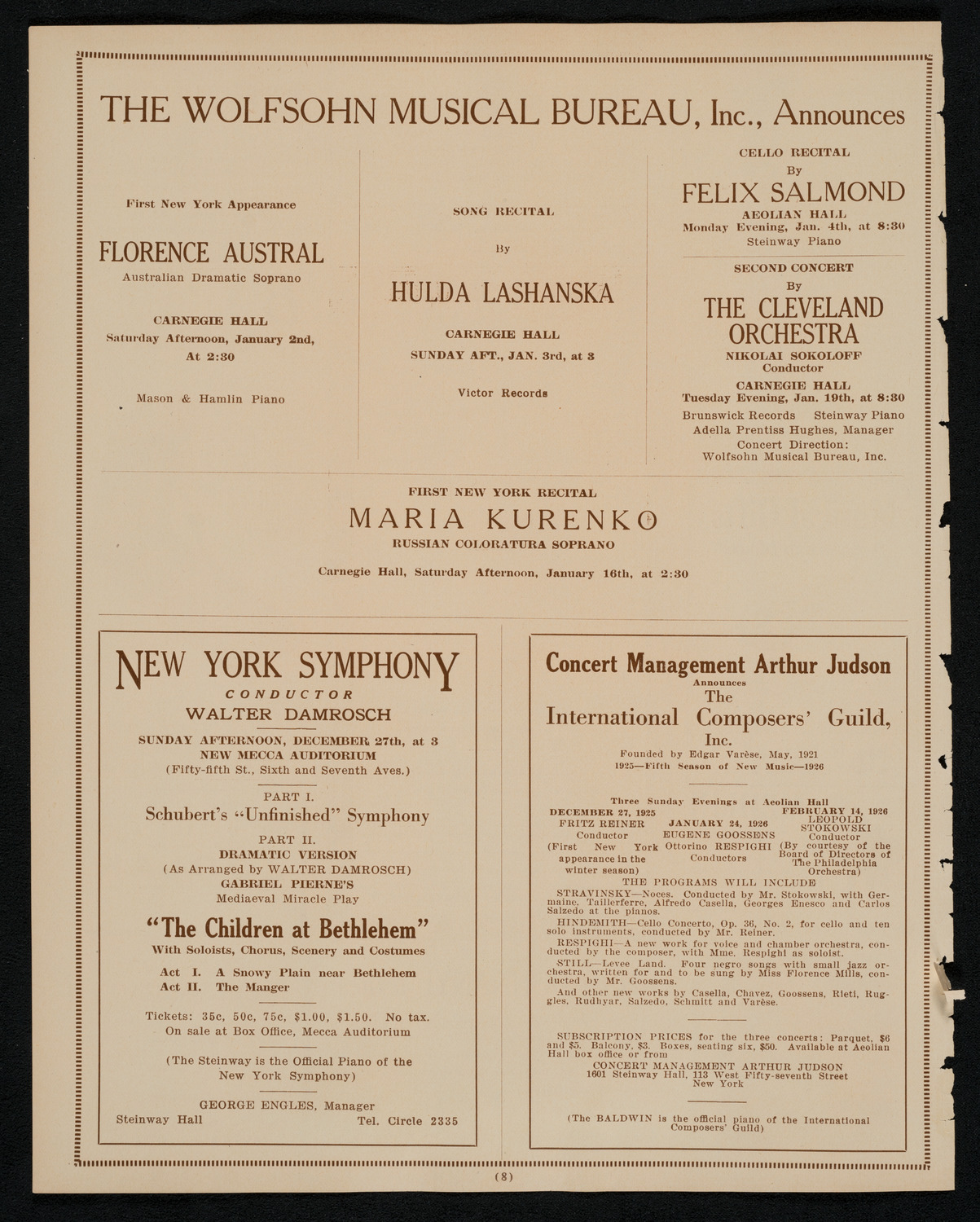 Symphony Concert for Young People, December 26, 1925, program page 8