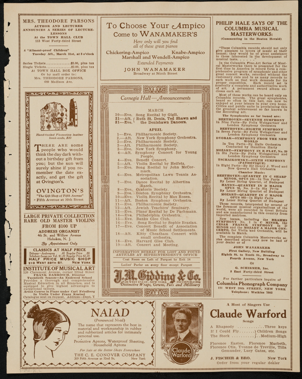 Isa Kremer, Soprano, March 29, 1925, program page 3