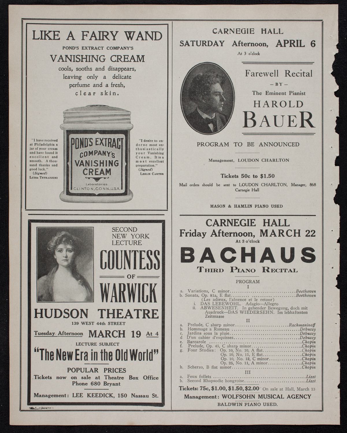 People's Symphony Concert, March 17, 1912, program page 8