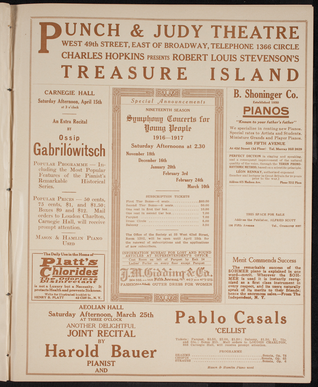 Boston Symphony Orchestra, March 18, 1916, program page 9