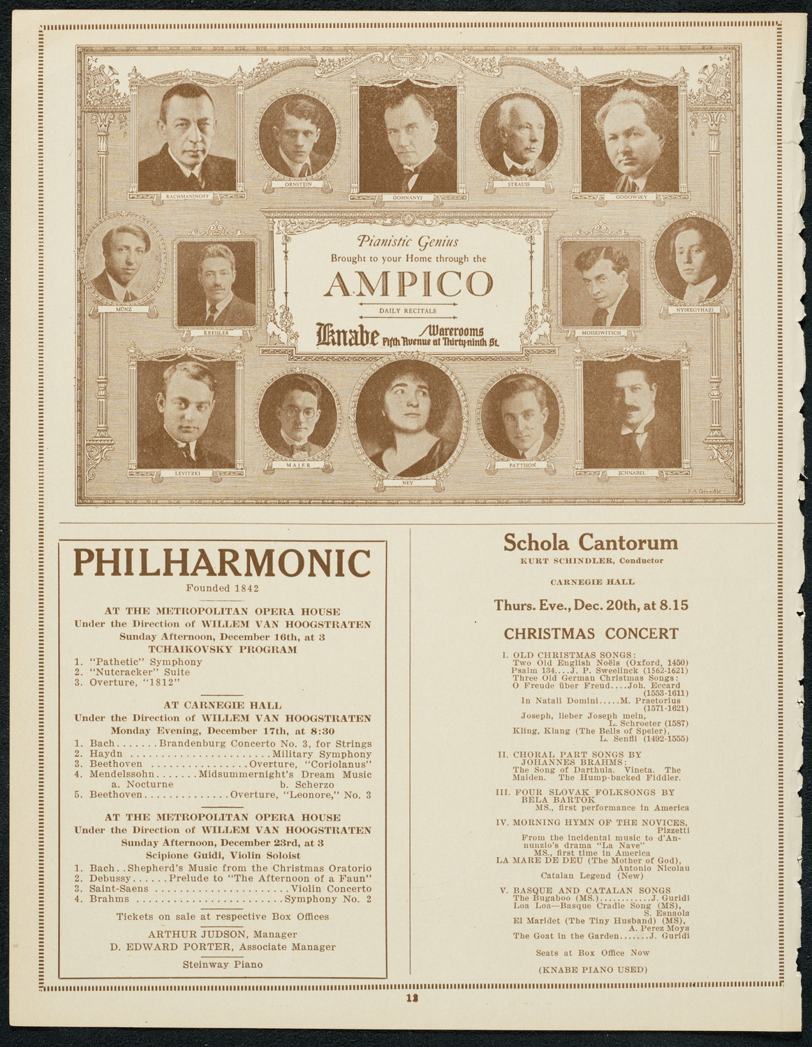 Columbia University Chorus, December 15, 1923, program page 12