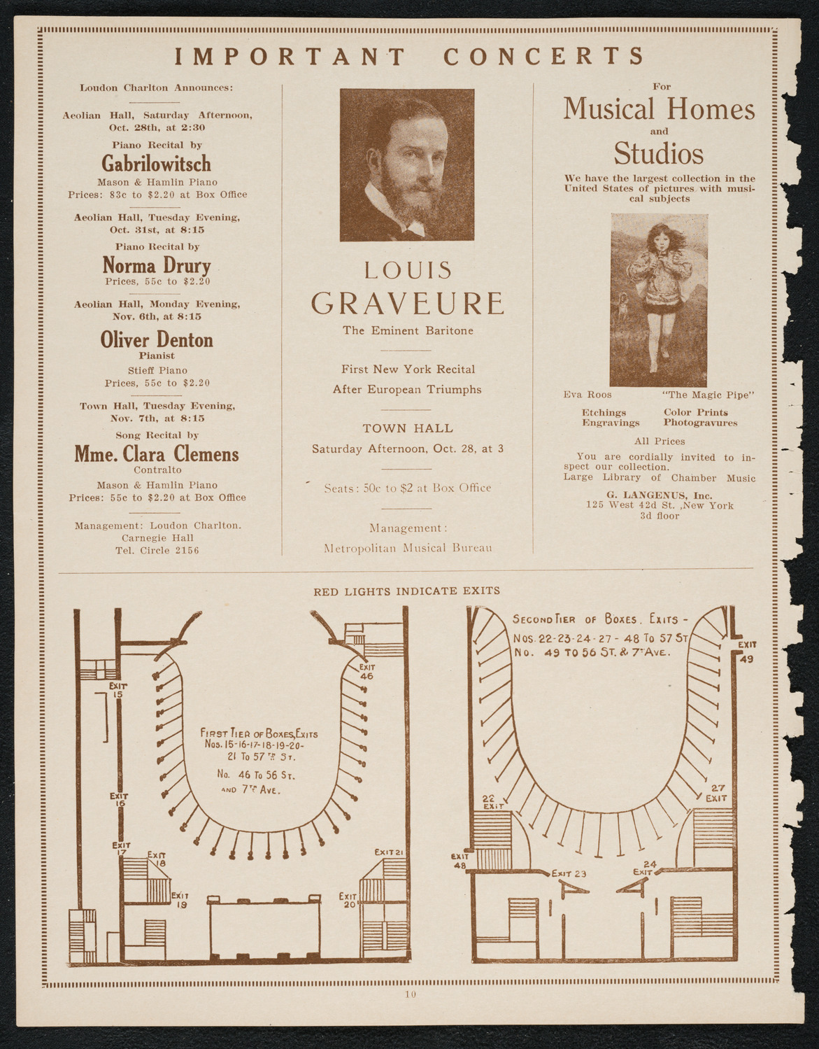 Colin O'More, Tenor, October 25, 1922, program page 10