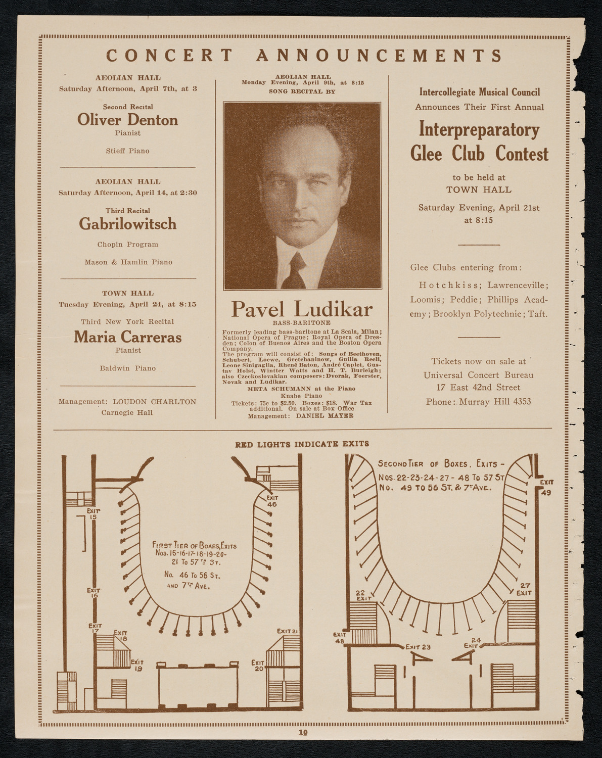 Jascha Heifetz, Violin, April 1, 1923, program page 10